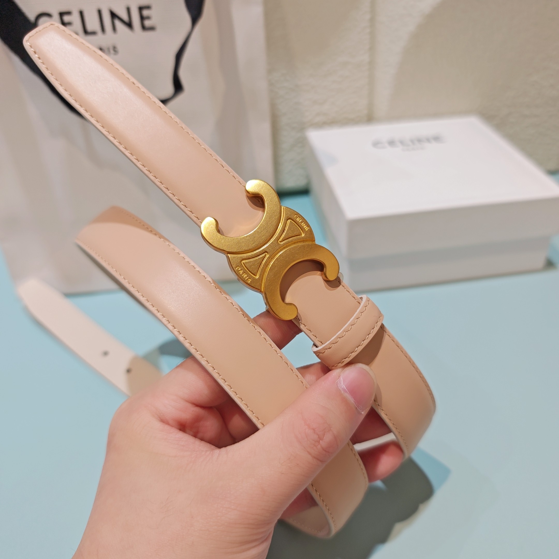 💥💥💥2.5cm赛琳腰带，双面头层牛皮，长度：75.80.85.90.95.100.欧，铜五金扣原版开模