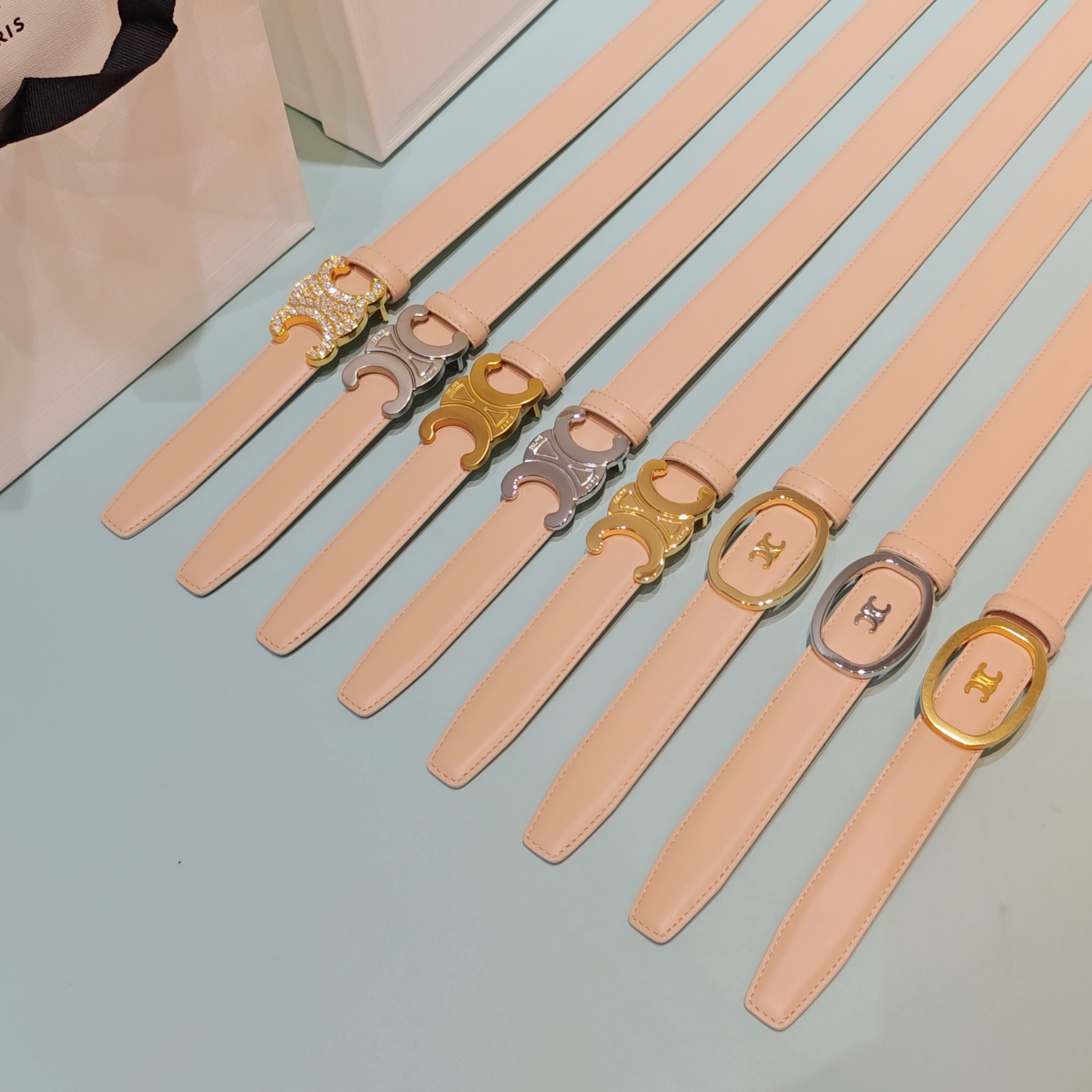 💥💥💥2.5cm赛琳腰带，双面头层牛皮，长度：75.80.85.90.95.100.欧，铜五金扣原版开模