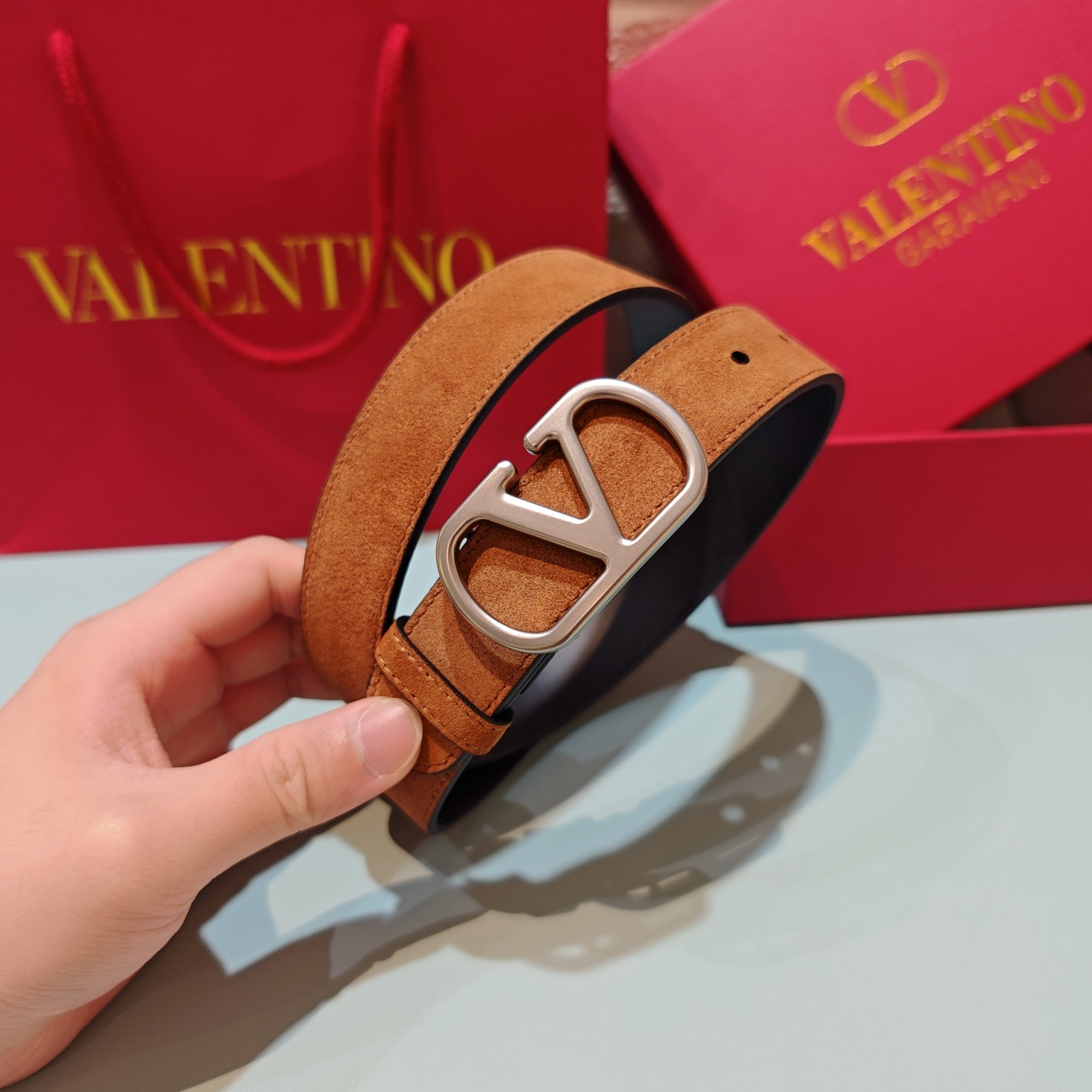 💥💥💥3.0cm 华伦天奴 腰带，双面头层牛皮，长度：75.80.85.90.95.100.105欧，铜