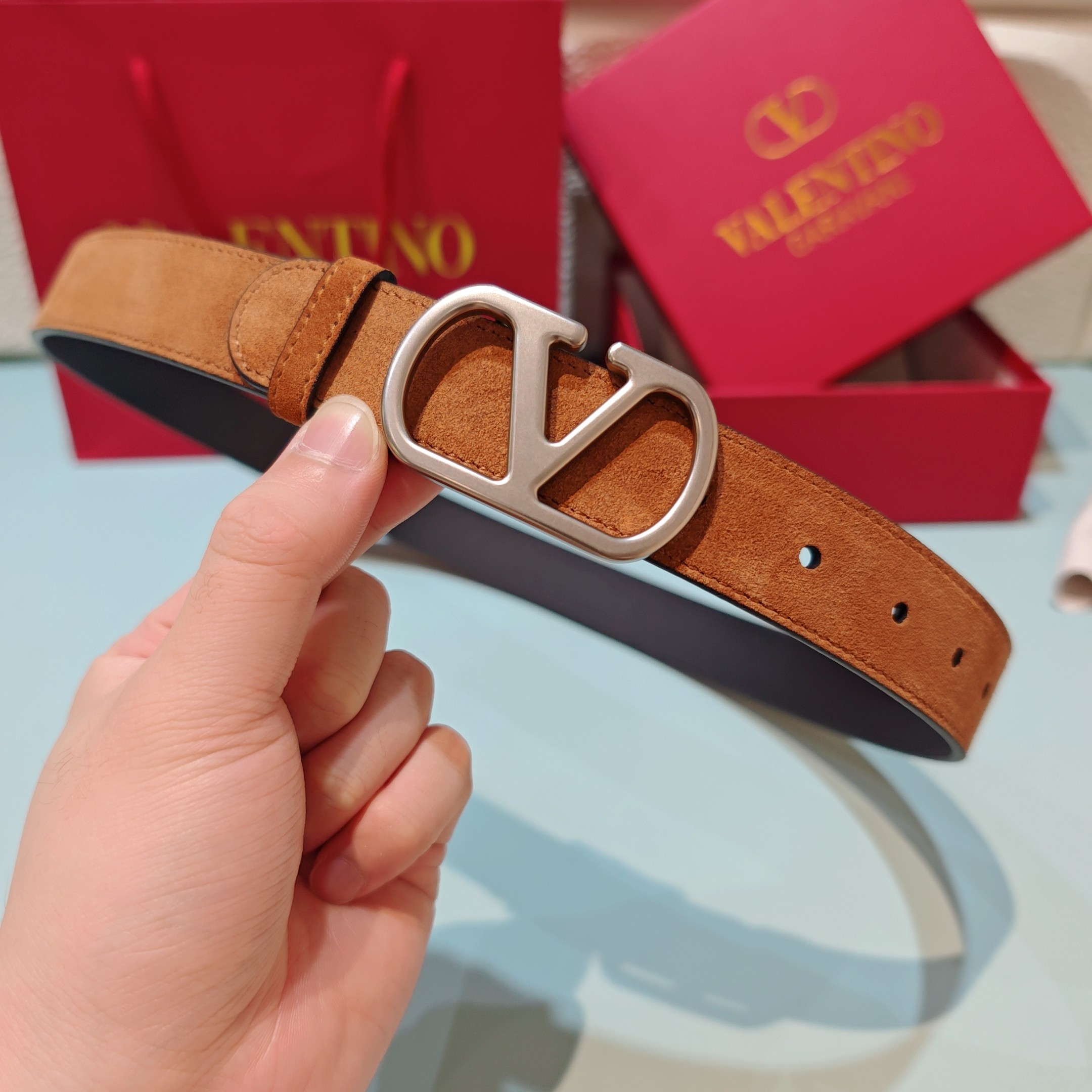 💥💥💥3.0cm 华伦天奴 腰带，双面头层牛皮，长度：75.80.85.90.95.100.105欧，铜