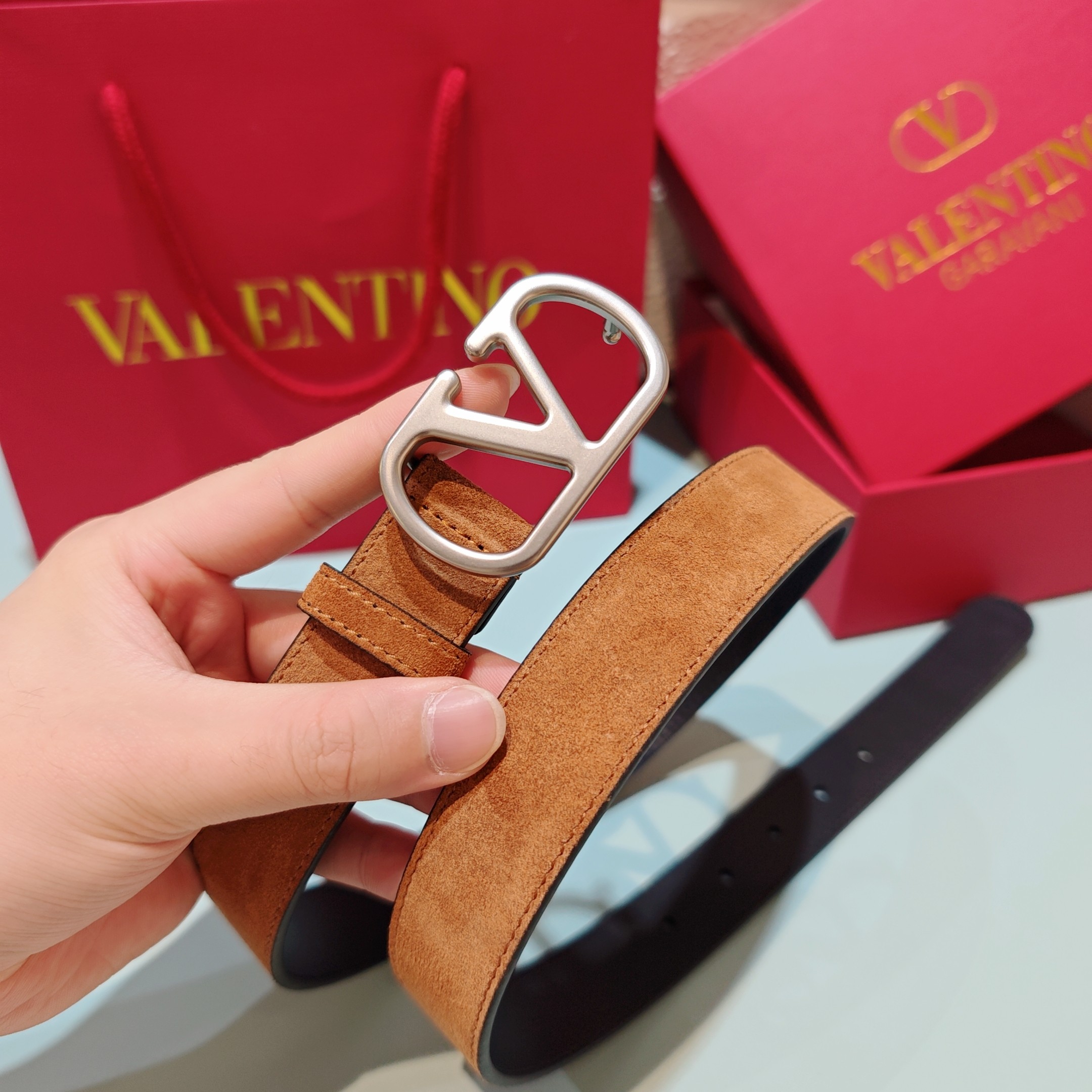 💥💥💥3.0cm 华伦天奴 腰带，双面头层牛皮，长度：75.80.85.90.95.100.105欧，铜