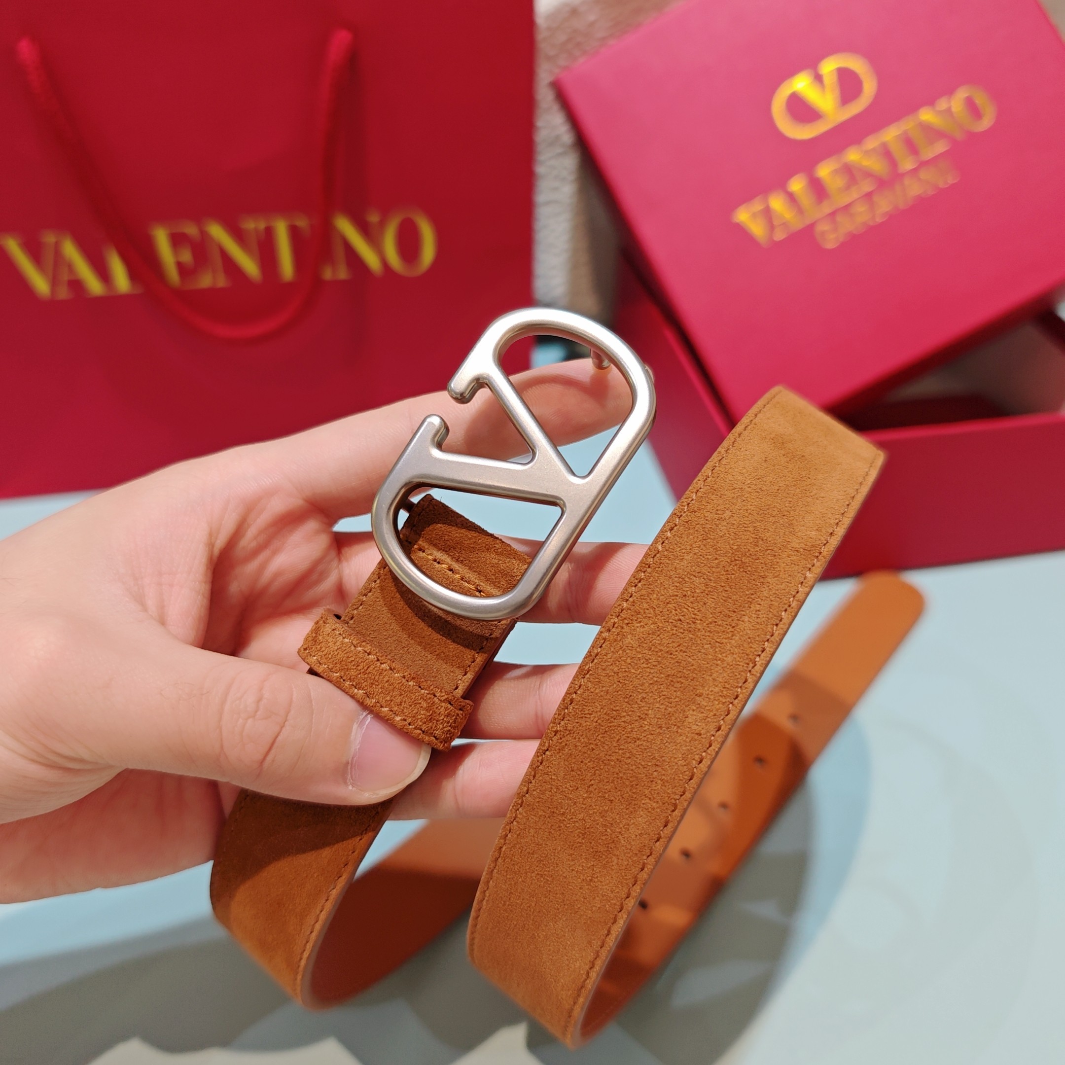 💥💥💥3.0cm 华伦天奴 腰带，双面头层牛皮，长度：75.80.85.90.95.100.105欧，铜