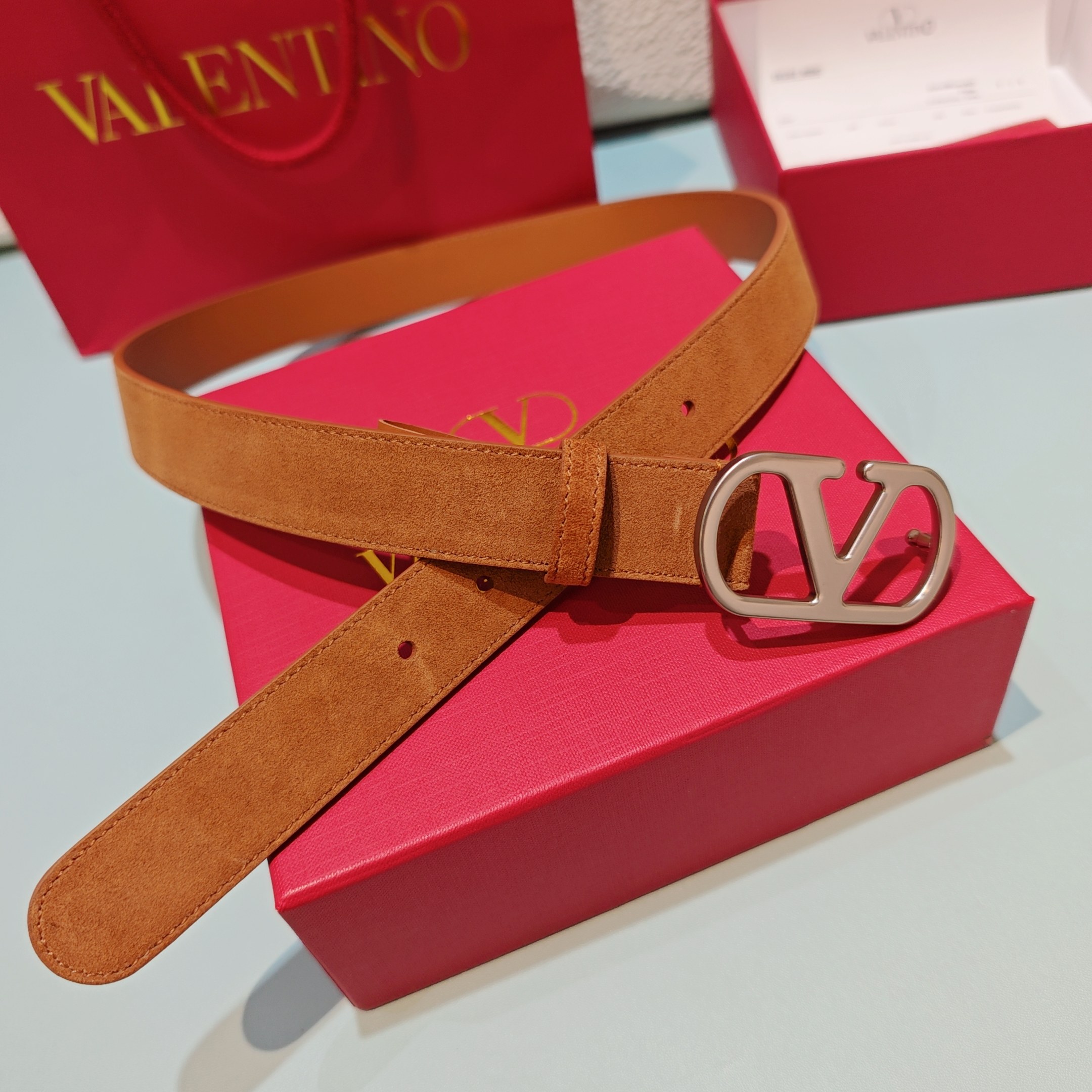 💥💥💥3.0cm 华伦天奴 腰带，双面头层牛皮，长度：75.80.85.90.95.100.105欧，铜