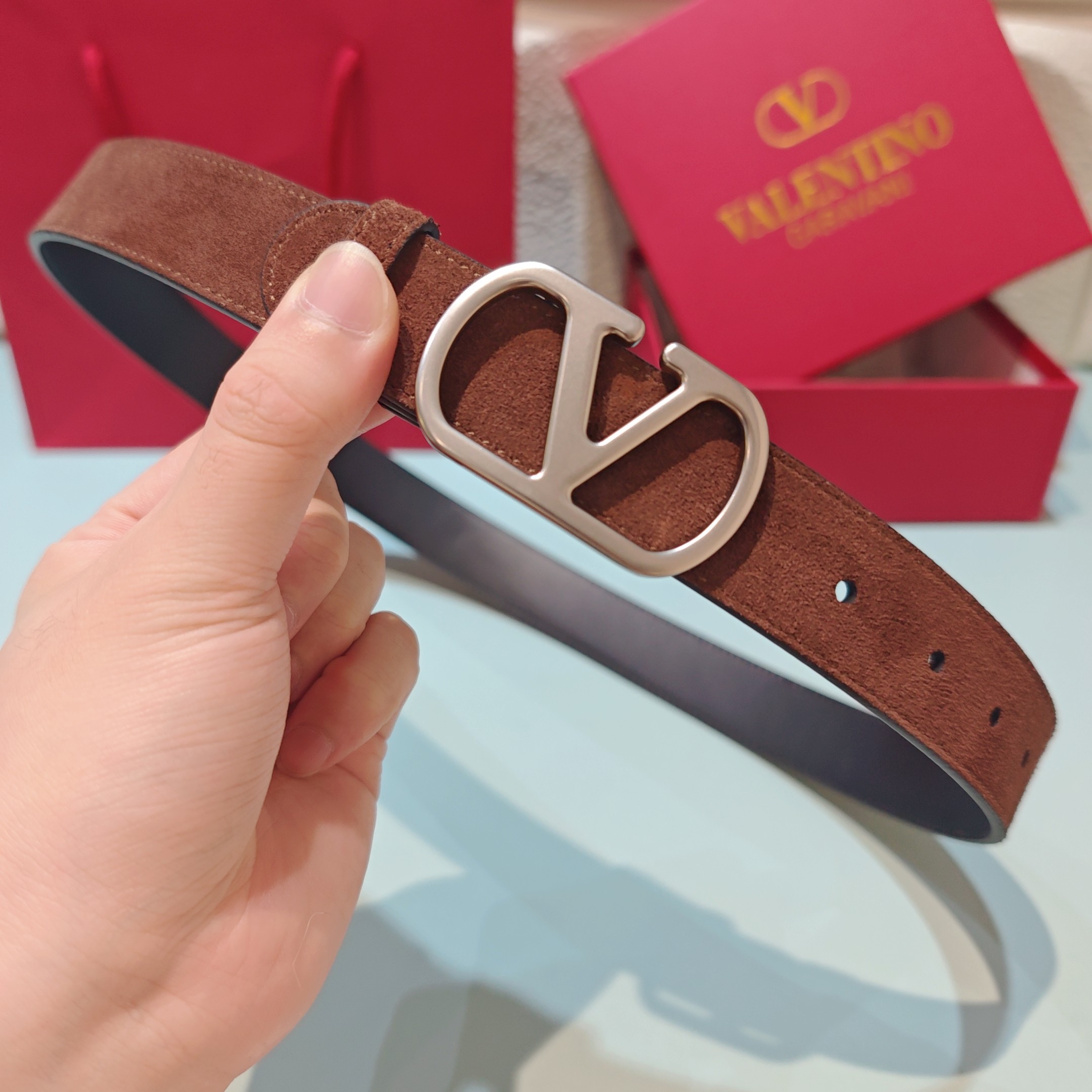 💥💥💥3.0cm 华伦天奴 腰带，双面头层牛皮，长度：75.80.85.90.95.100.105欧，铜