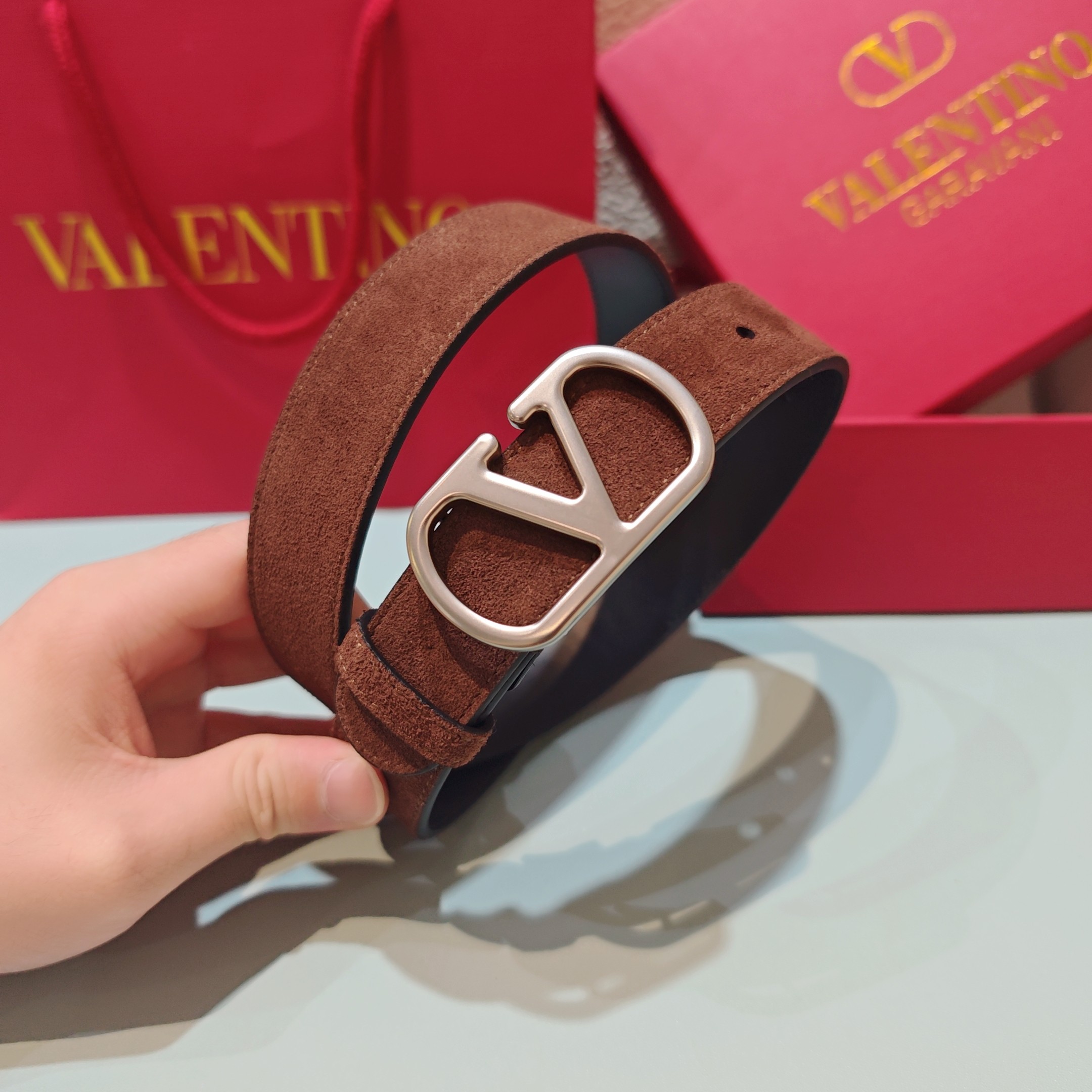 💥💥💥3.0cm 华伦天奴 腰带，双面头层牛皮，长度：75.80.85.90.95.100.105欧，铜