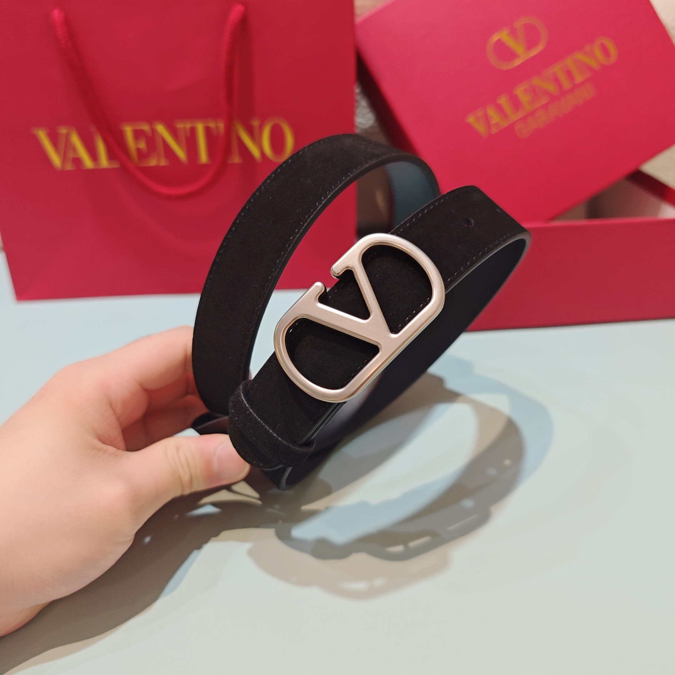 💥💥💥3.0cm 华伦天奴 腰带，双面头层牛皮，长度：75.80.85.90.95.100.105欧，铜