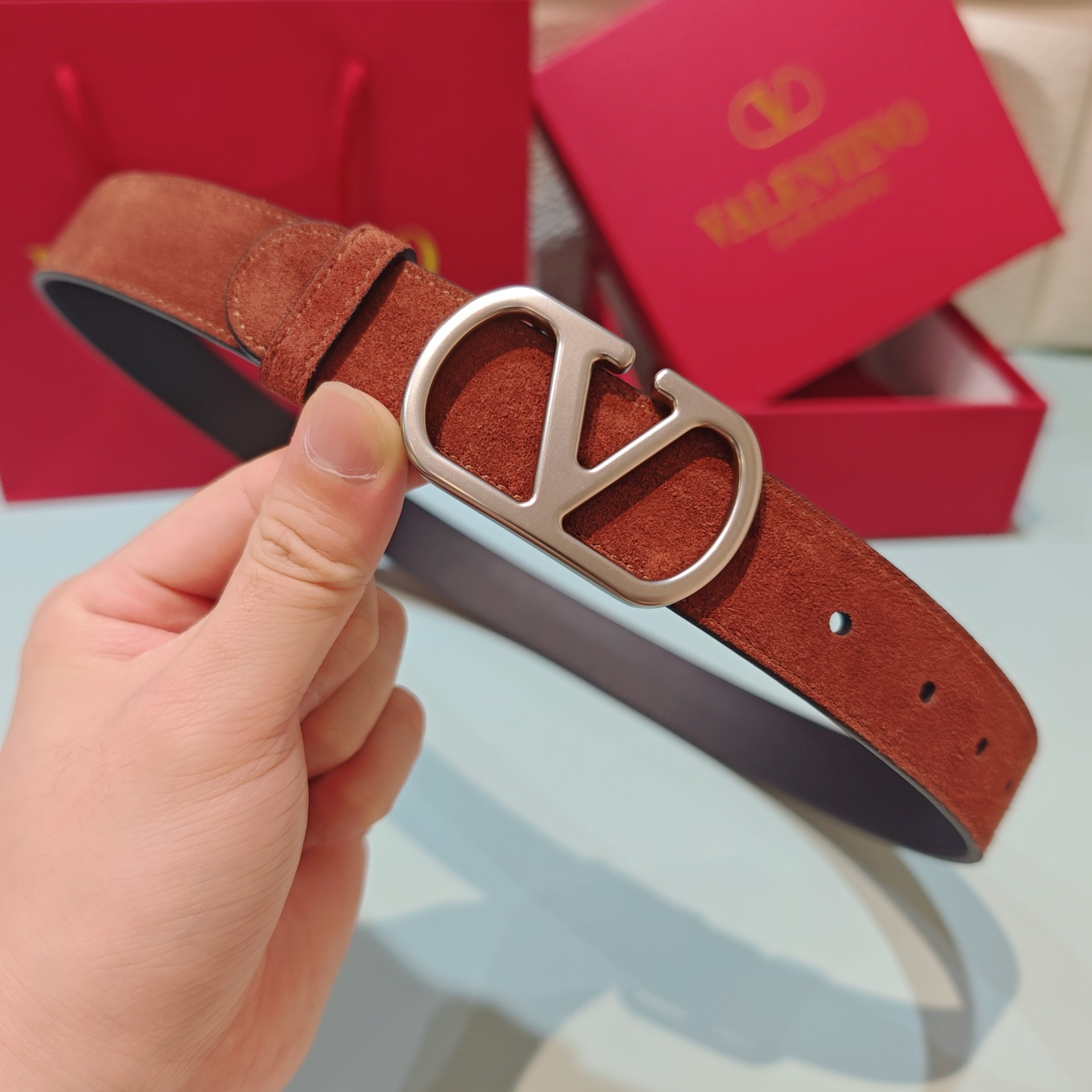 💥💥💥3.0cm 华伦天奴 腰带，双面头层牛皮，长度：75.80.85.90.95.100.105欧，铜