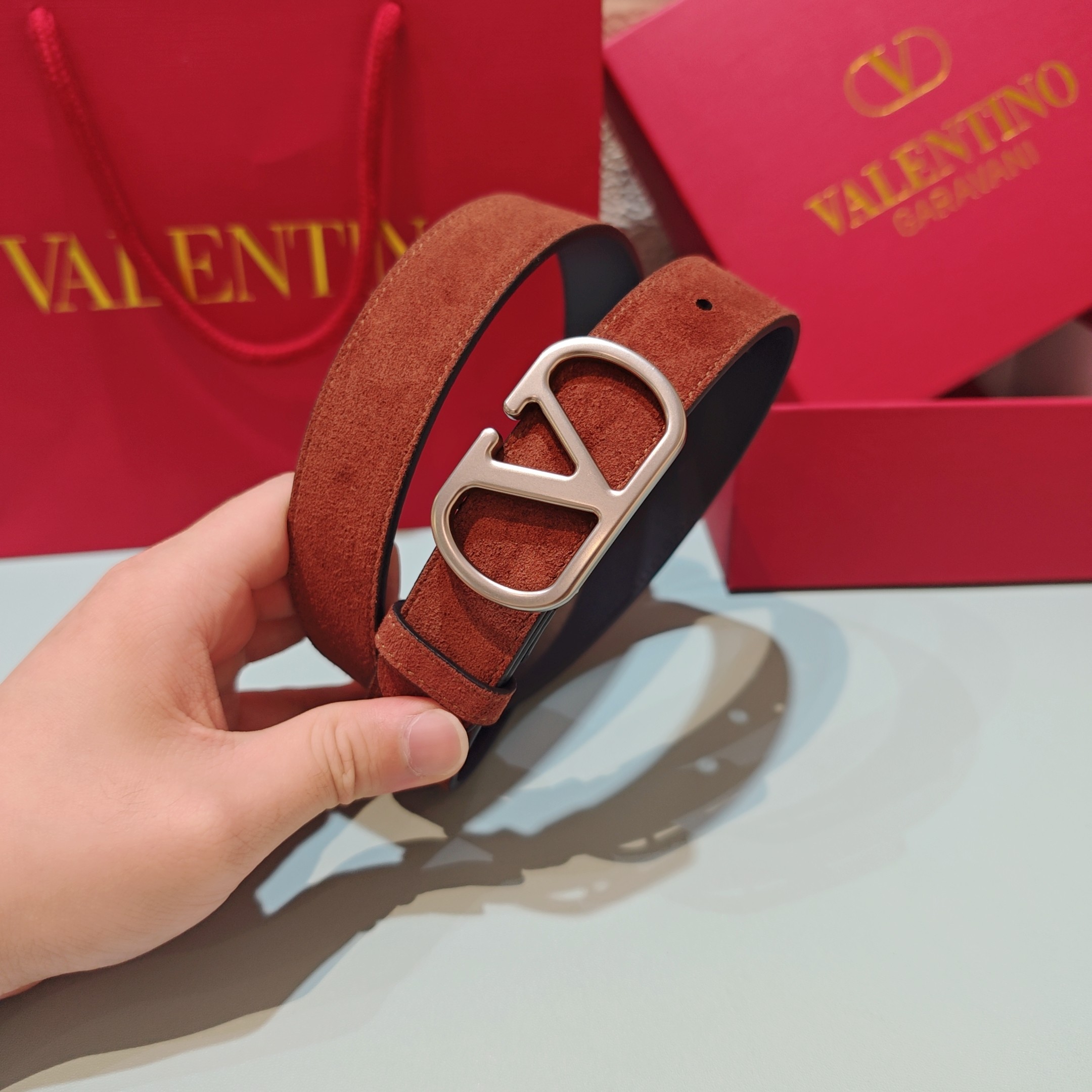 💥💥💥3.0cm 华伦天奴 腰带，双面头层牛皮，长度：75.80.85.90.95.100.105欧，铜