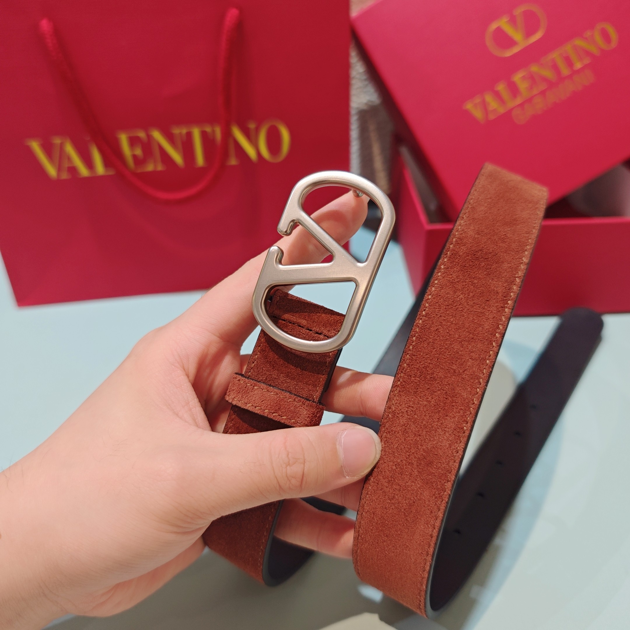 💥💥💥3.0cm 华伦天奴 腰带，双面头层牛皮，长度：75.80.85.90.95.100.105欧，铜