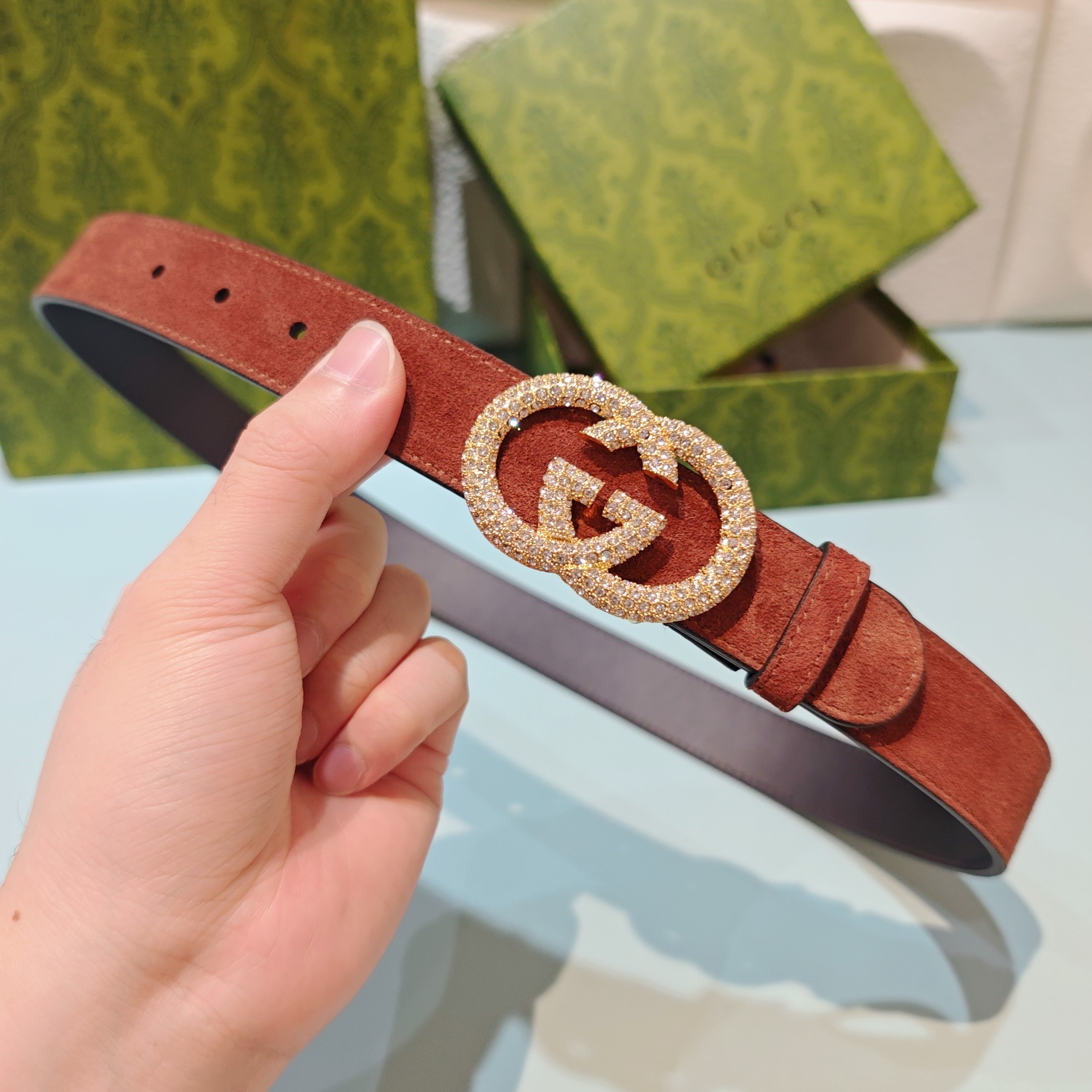 💥💥💥3.0cm 古驰 腰带，双面头层牛皮，长度：75.80.85.90.95.100.105欧，铜五金