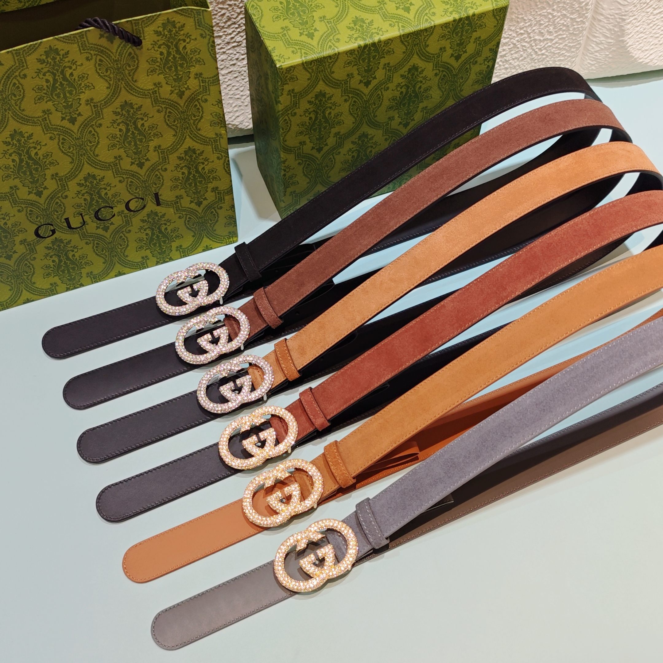 💥💥💥3.0cm 古驰 腰带，双面头层牛皮，长度：75.80.85.90.95.100.105欧，铜五金