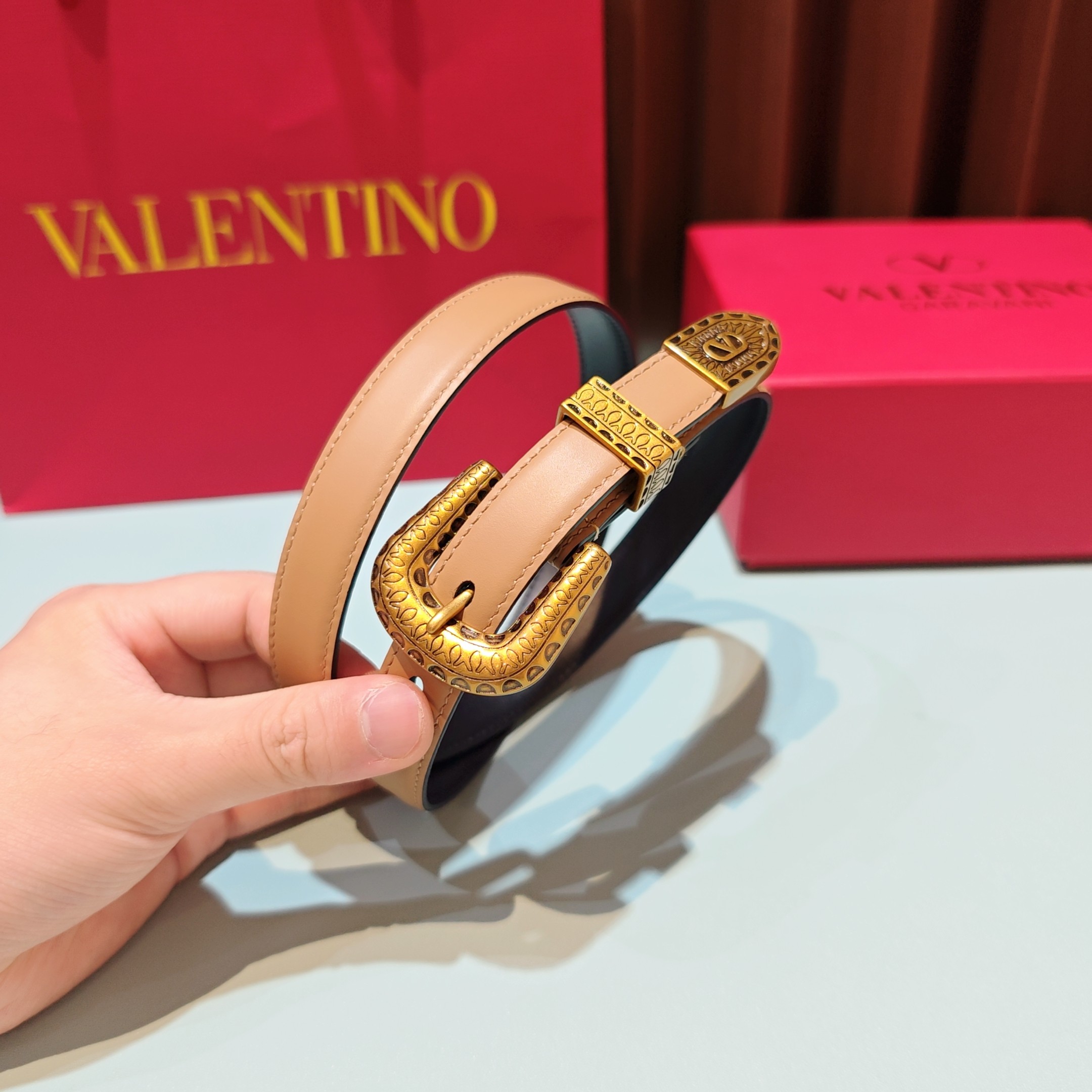 💥💥💥2.0cm 华伦天奴 腰带，双面头层牛皮，长度：75.80.85.90.95.100.105欧，铜