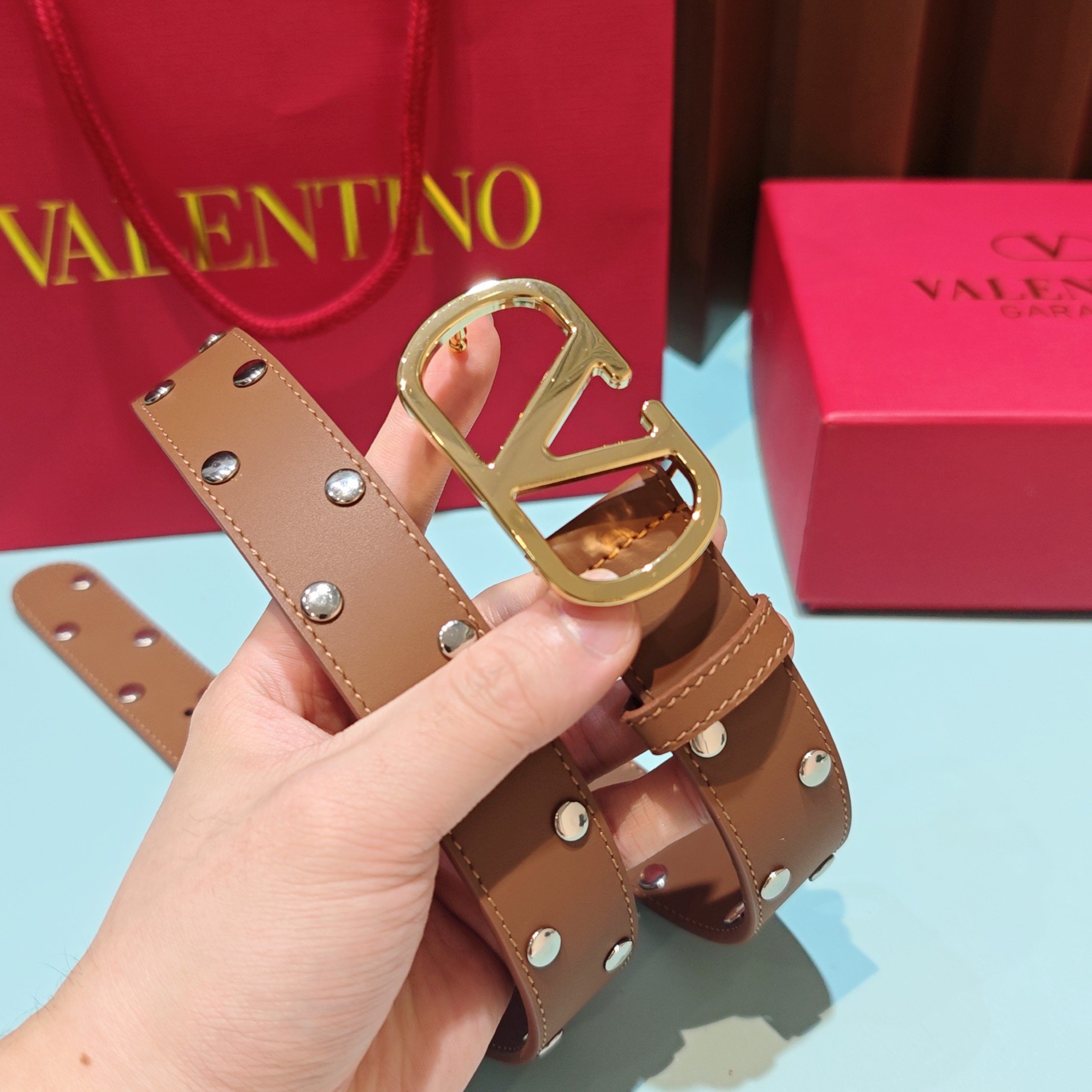 💥💥💥3.0cm 华伦天奴 腰带，双面头层牛皮，长度：75.80.85.90.95.100.105欧，铜