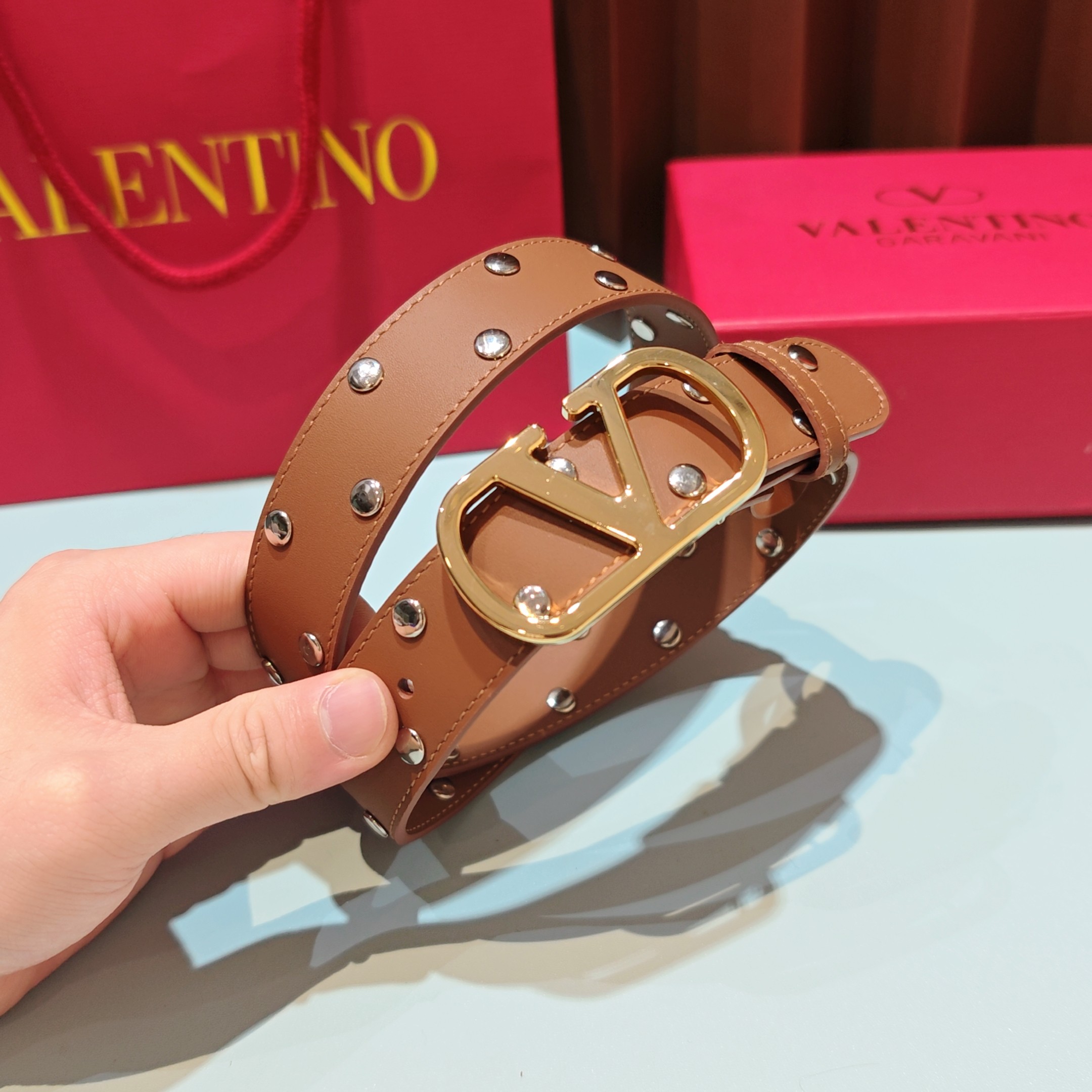 💥💥💥3.0cm 华伦天奴 腰带，双面头层牛皮，长度：75.80.85.90.95.100.105欧，铜