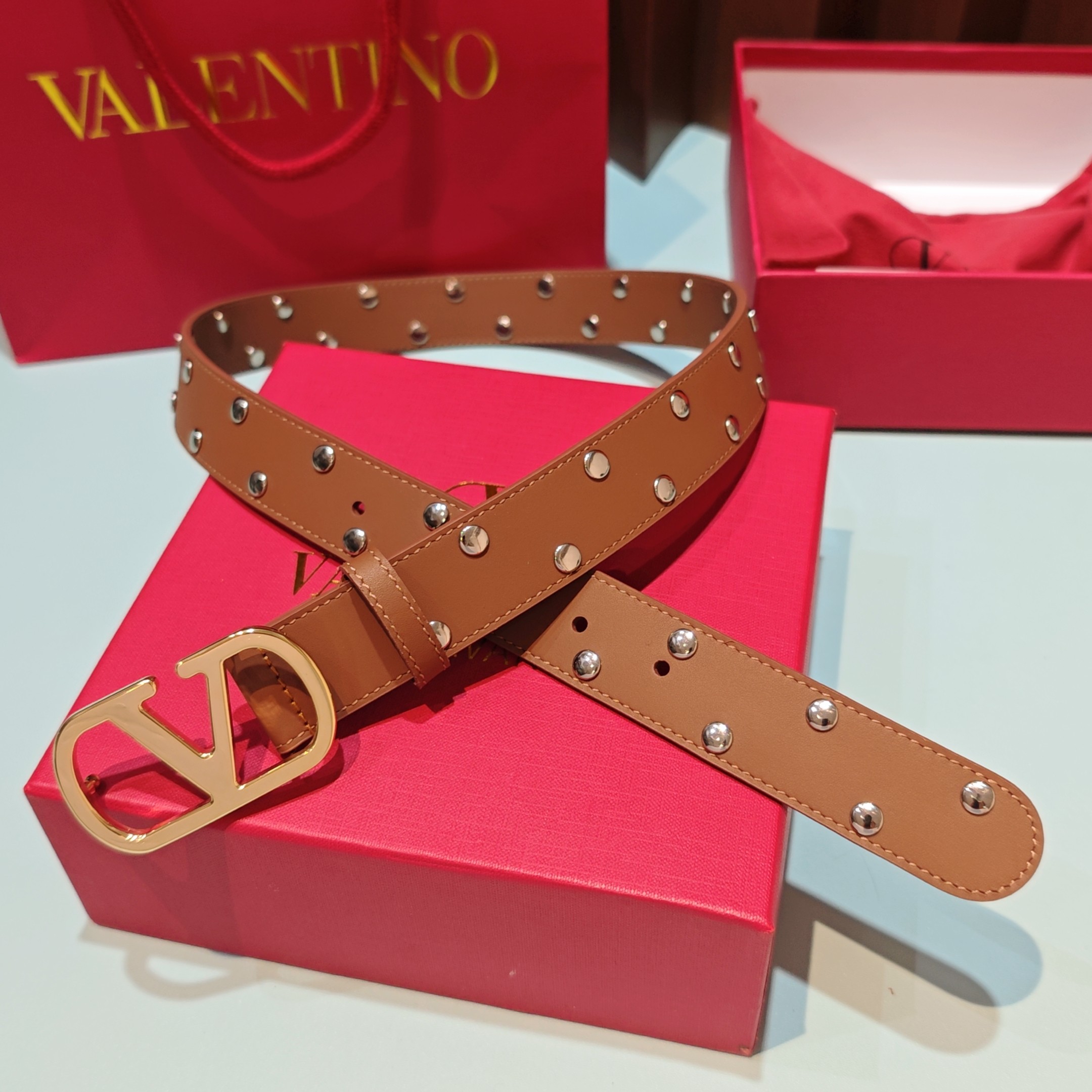 💥💥💥3.0cm 华伦天奴 腰带，双面头层牛皮，长度：75.80.85.90.95.100.105欧，铜