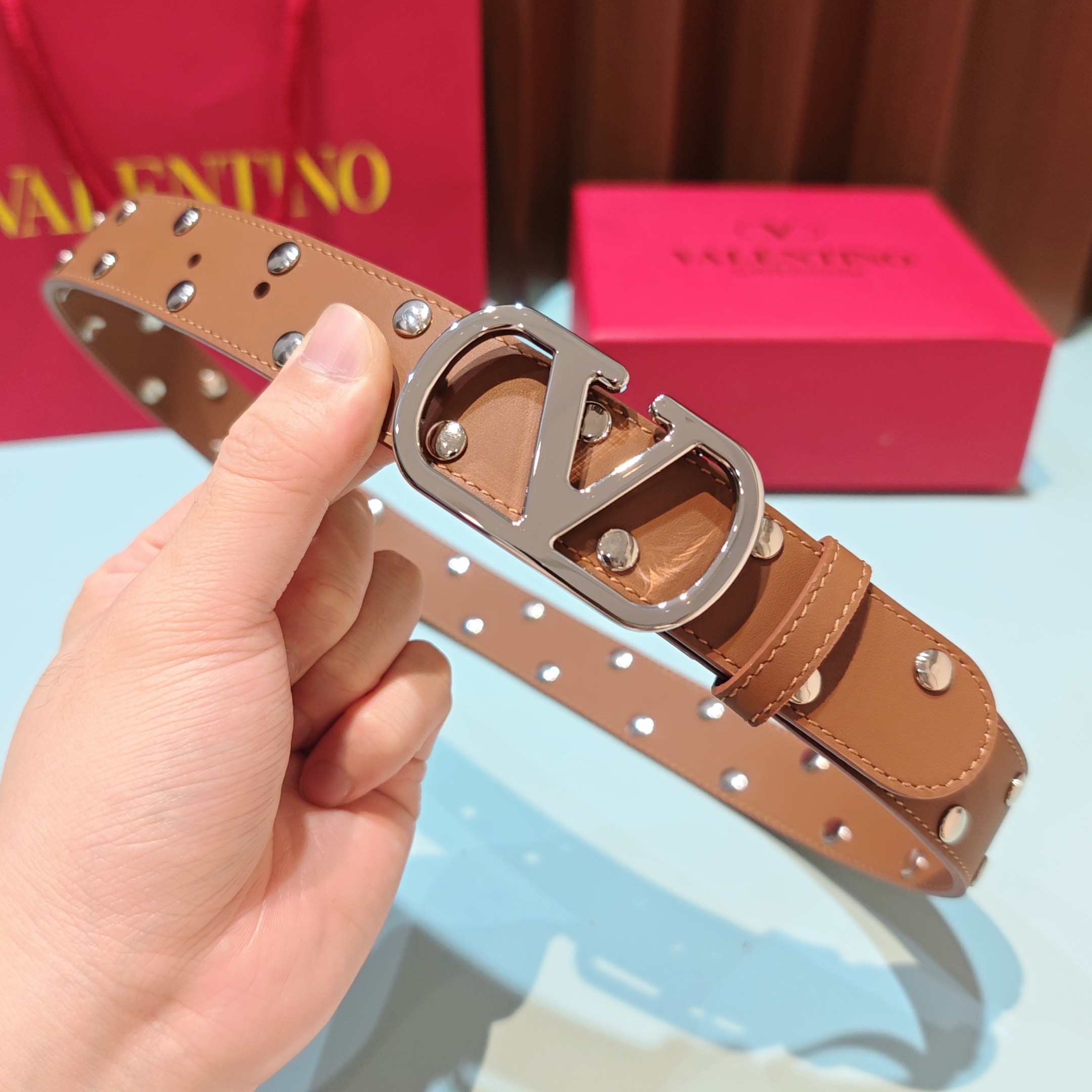 💥💥💥3.0cm 华伦天奴 腰带，双面头层牛皮，长度：75.80.85.90.95.100.105欧，铜