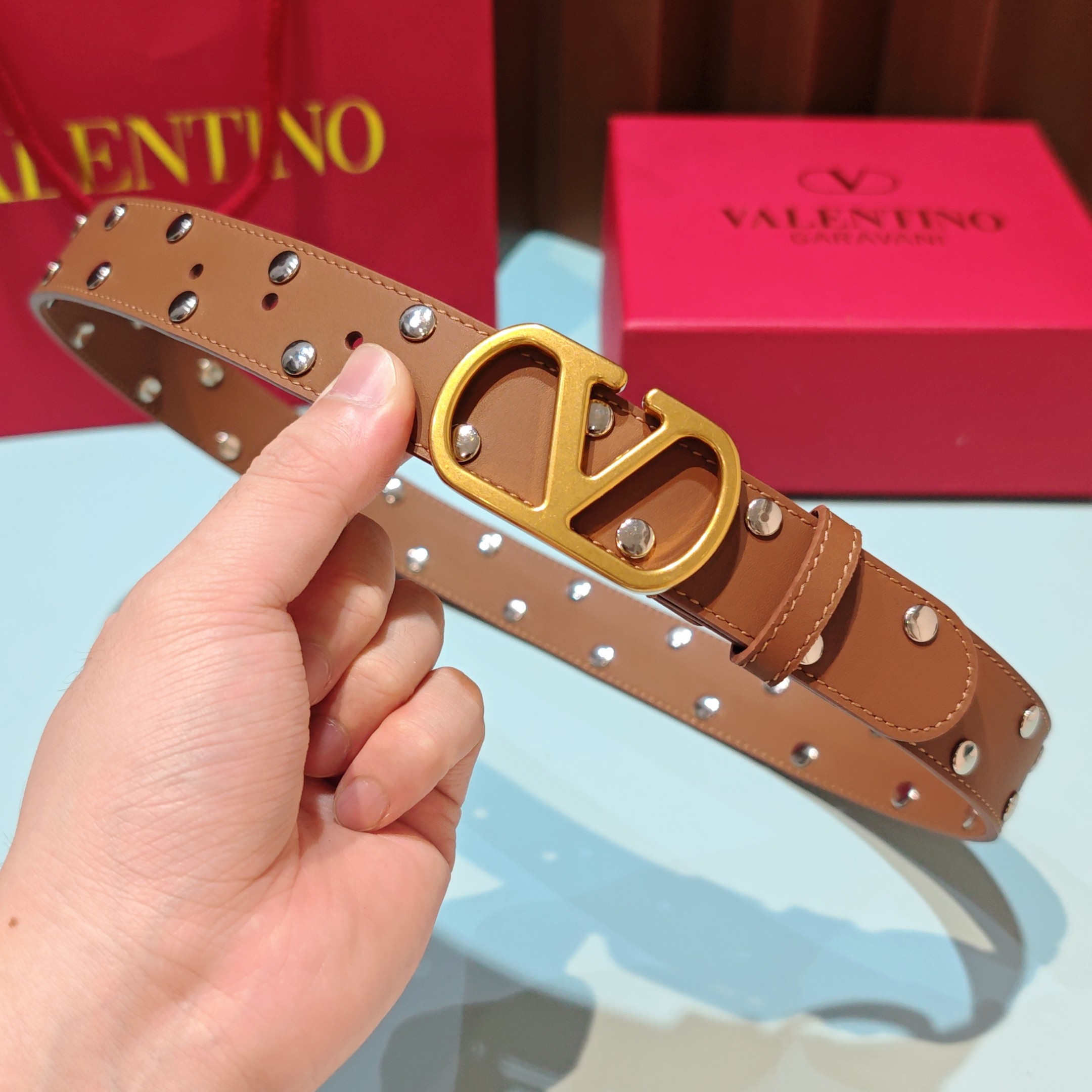 💥💥💥3.0cm 华伦天奴 腰带，双面头层牛皮，长度：75.80.85.90.95.100.105欧，铜