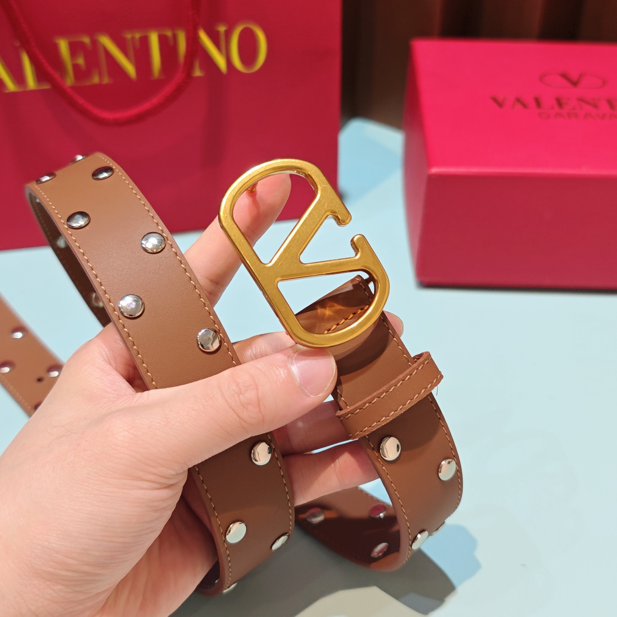 💥💥💥3.0cm 华伦天奴 腰带，双面头层牛皮，长度：75.80.85.90.95.100.105欧，铜