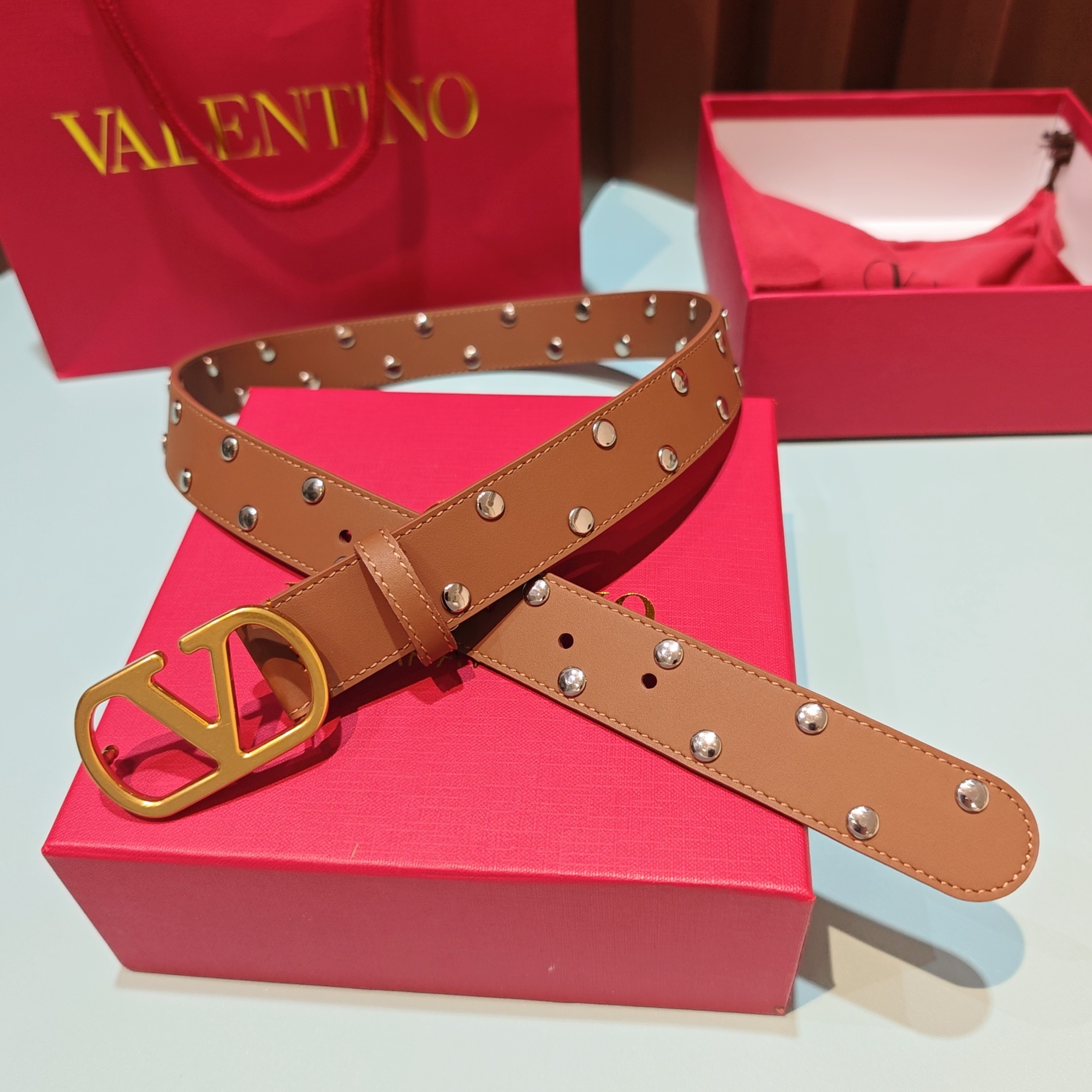 💥💥💥3.0cm 华伦天奴 腰带，双面头层牛皮，长度：75.80.85.90.95.100.105欧，铜