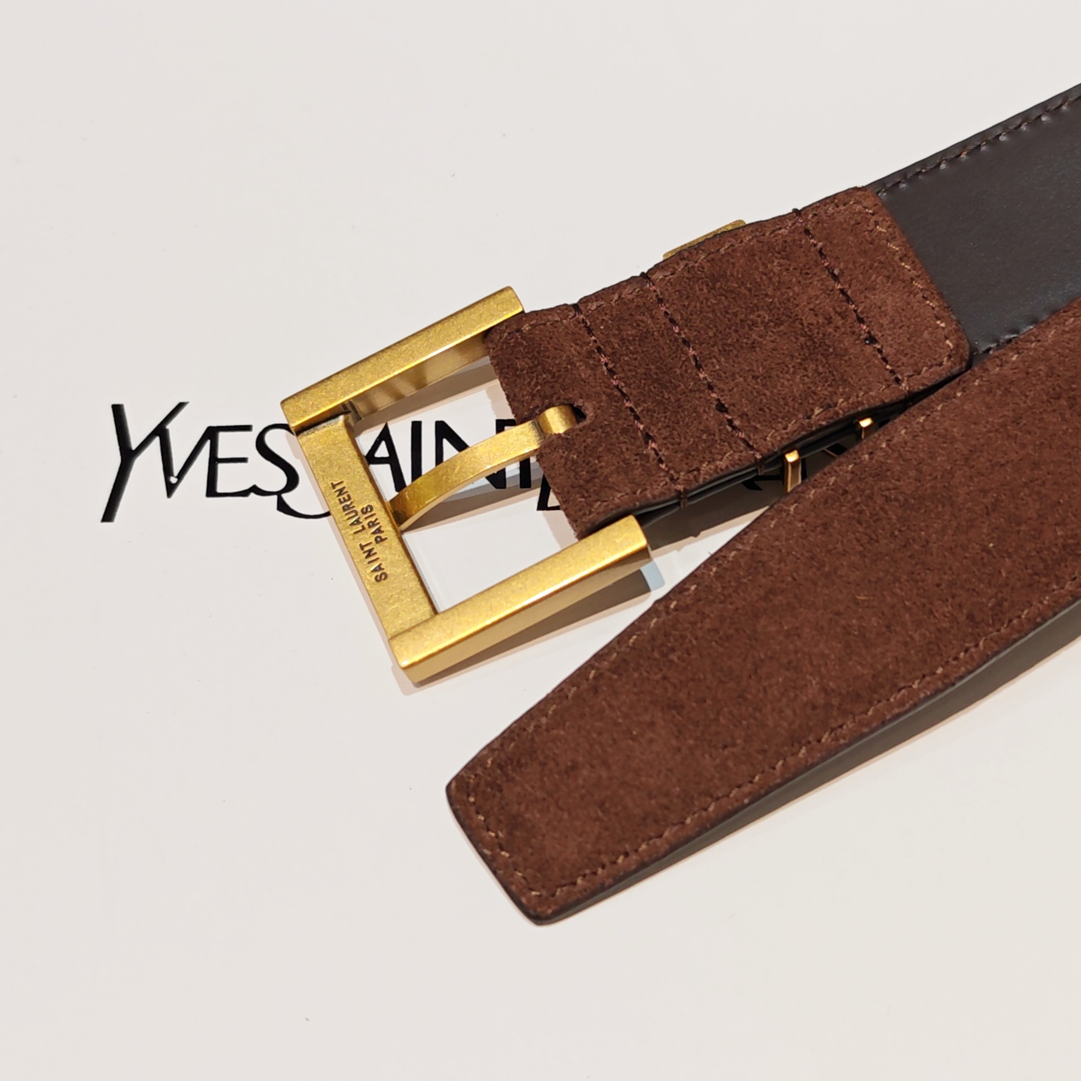 💥💥💥3.0cm 圣罗兰 腰带，双面头层牛皮，长度：75.80.85.90.95.100.105欧，铜五