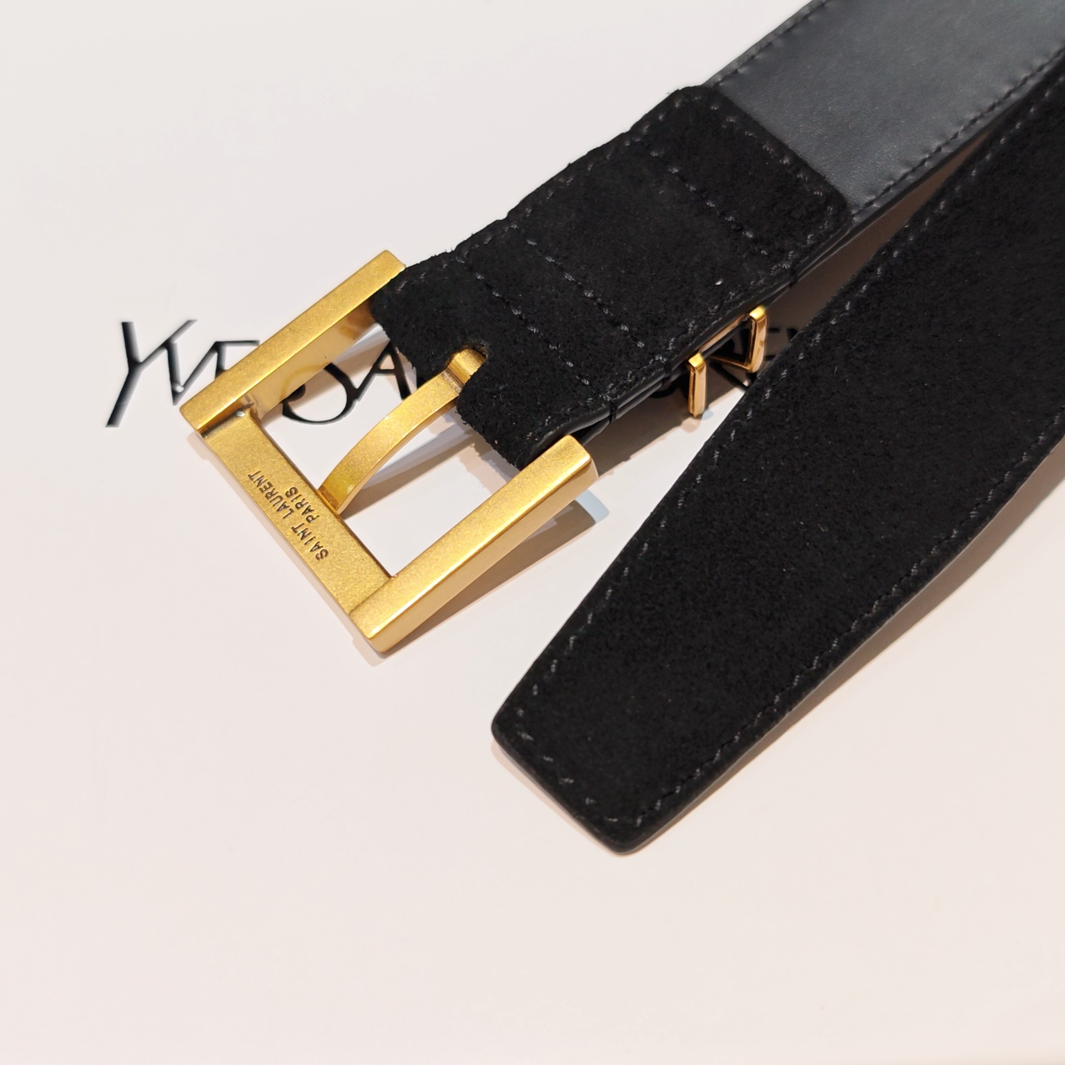 💥💥💥3.0cm 圣罗兰 腰带，双面头层牛皮，长度：75.80.85.90.95.100.105欧，铜五