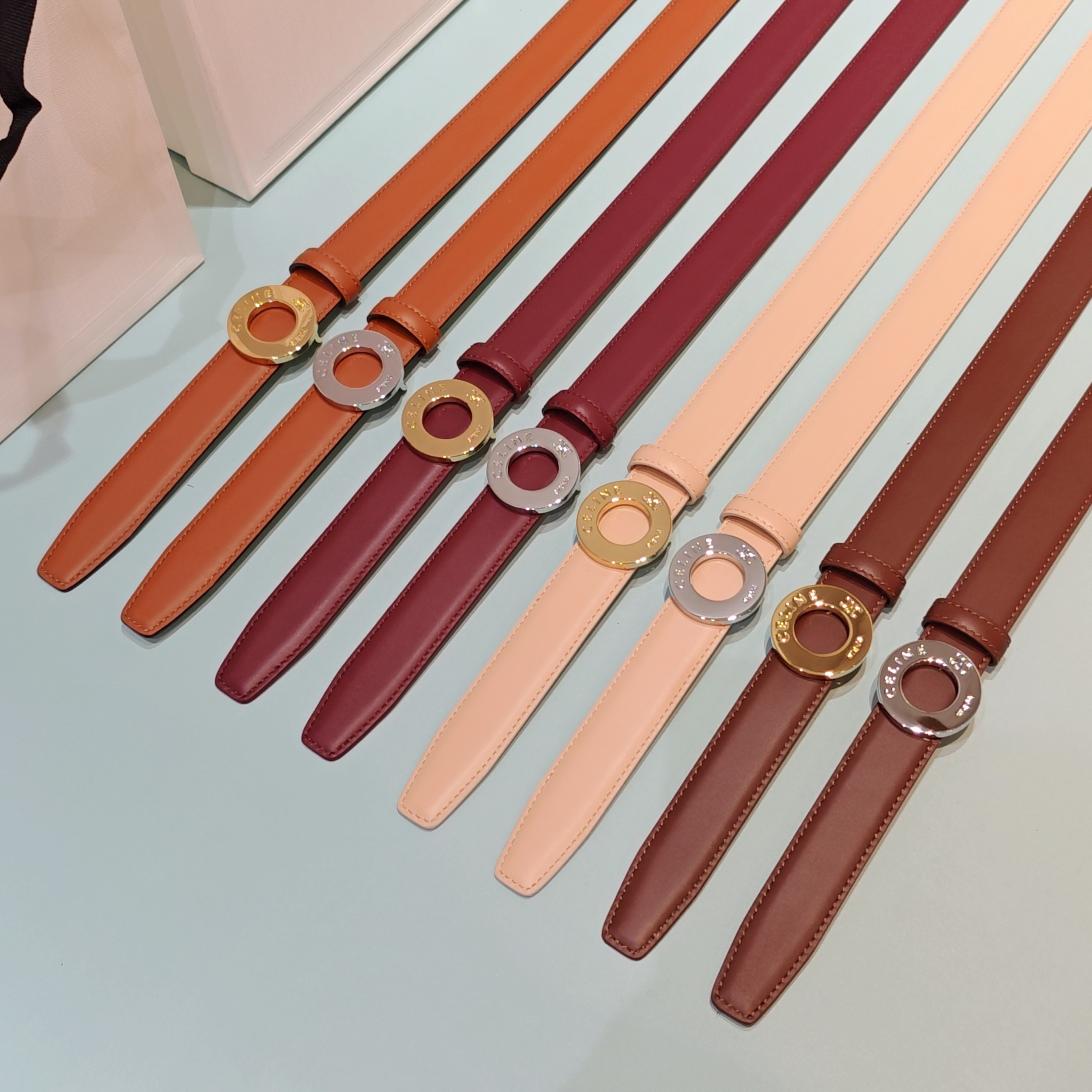 💥💥💥2.5cm赛琳腰带，双面头层牛皮，长度：75.80.85.90.95.100.欧，铜五金扣原版开模