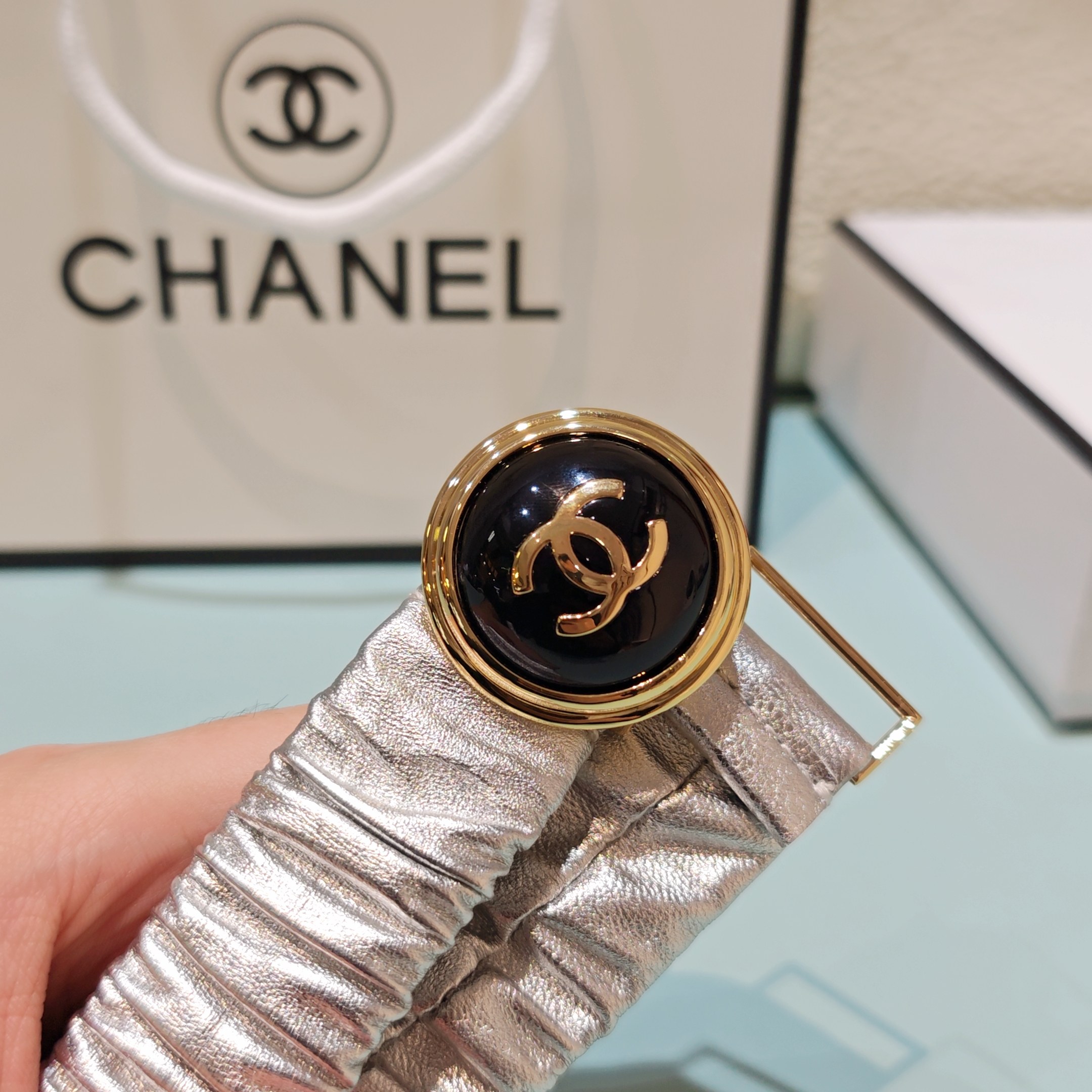 💥💥💥3.0cm香奈儿腰带弹力带，头层羊皮，长度：65.70.75.80.85.90.欧，铜五金珍珠扣 