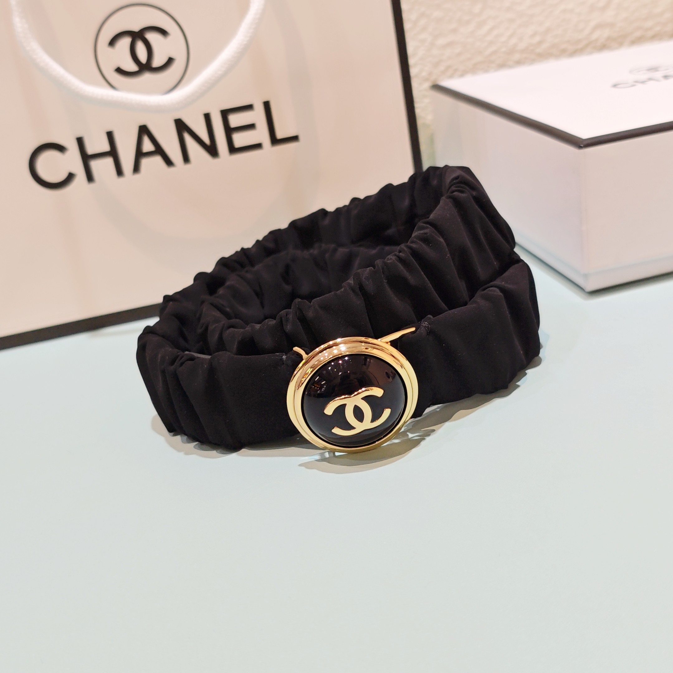 💥💥💥3.0cm香奈儿腰带弹力带，头层羊皮，长度：65.70.75.80.85.90.欧，铜五金珍珠扣 