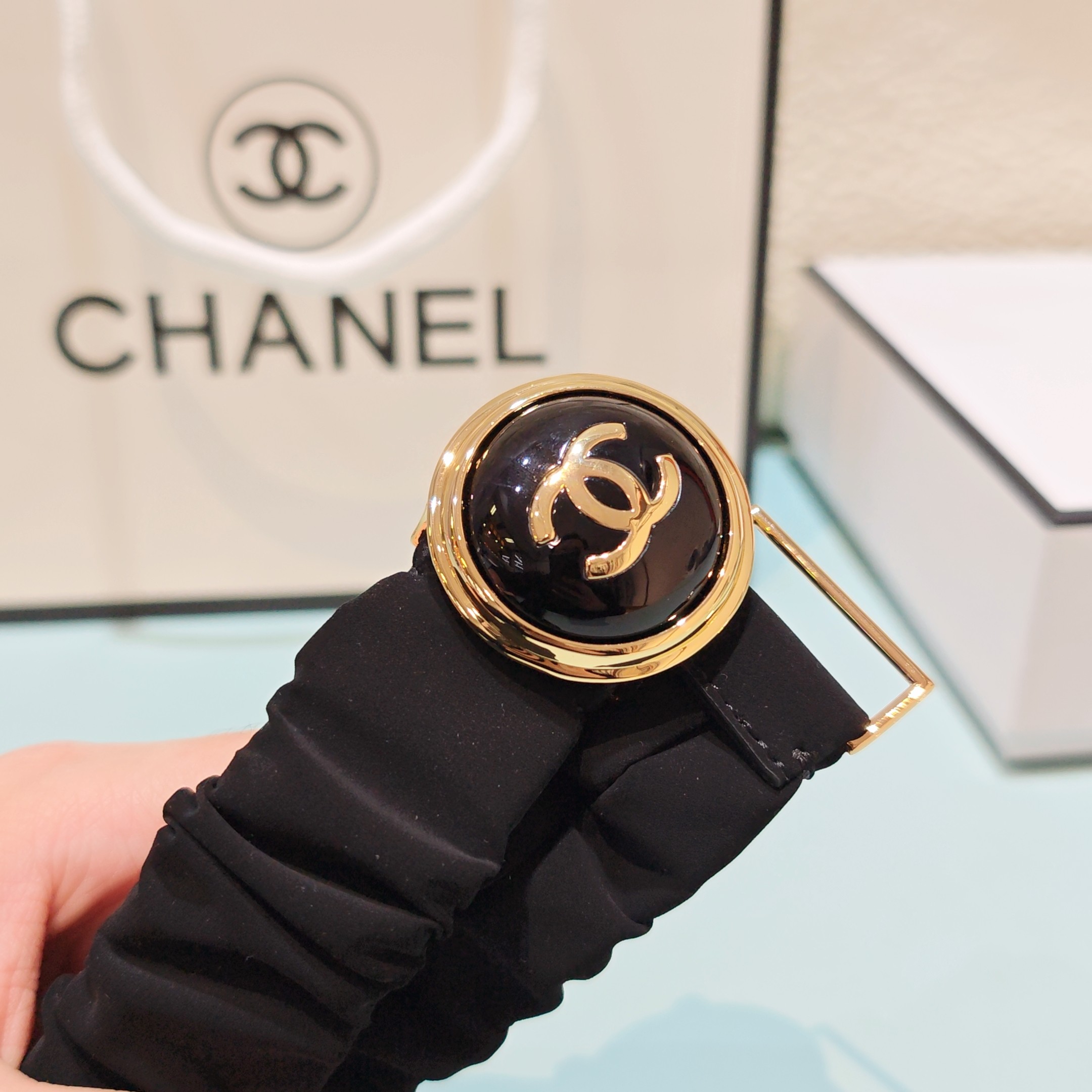 💥💥💥3.0cm香奈儿腰带弹力带，头层羊皮，长度：65.70.75.80.85.90.欧，铜五金珍珠扣 