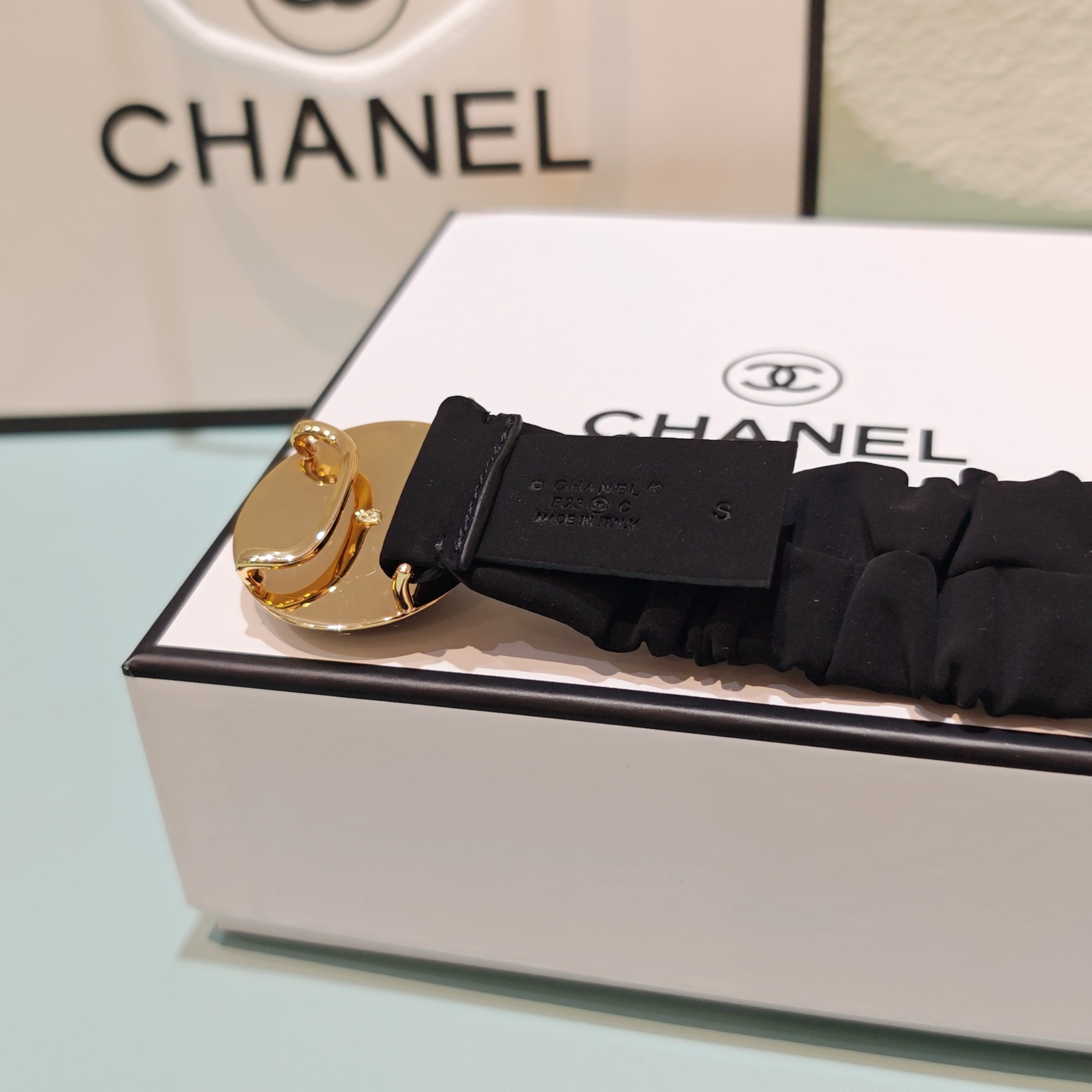 💥💥💥3.0cm香奈儿腰带弹力带，头层羊皮，长度：65.70.75.80.85.90.欧，铜五金珍珠扣 