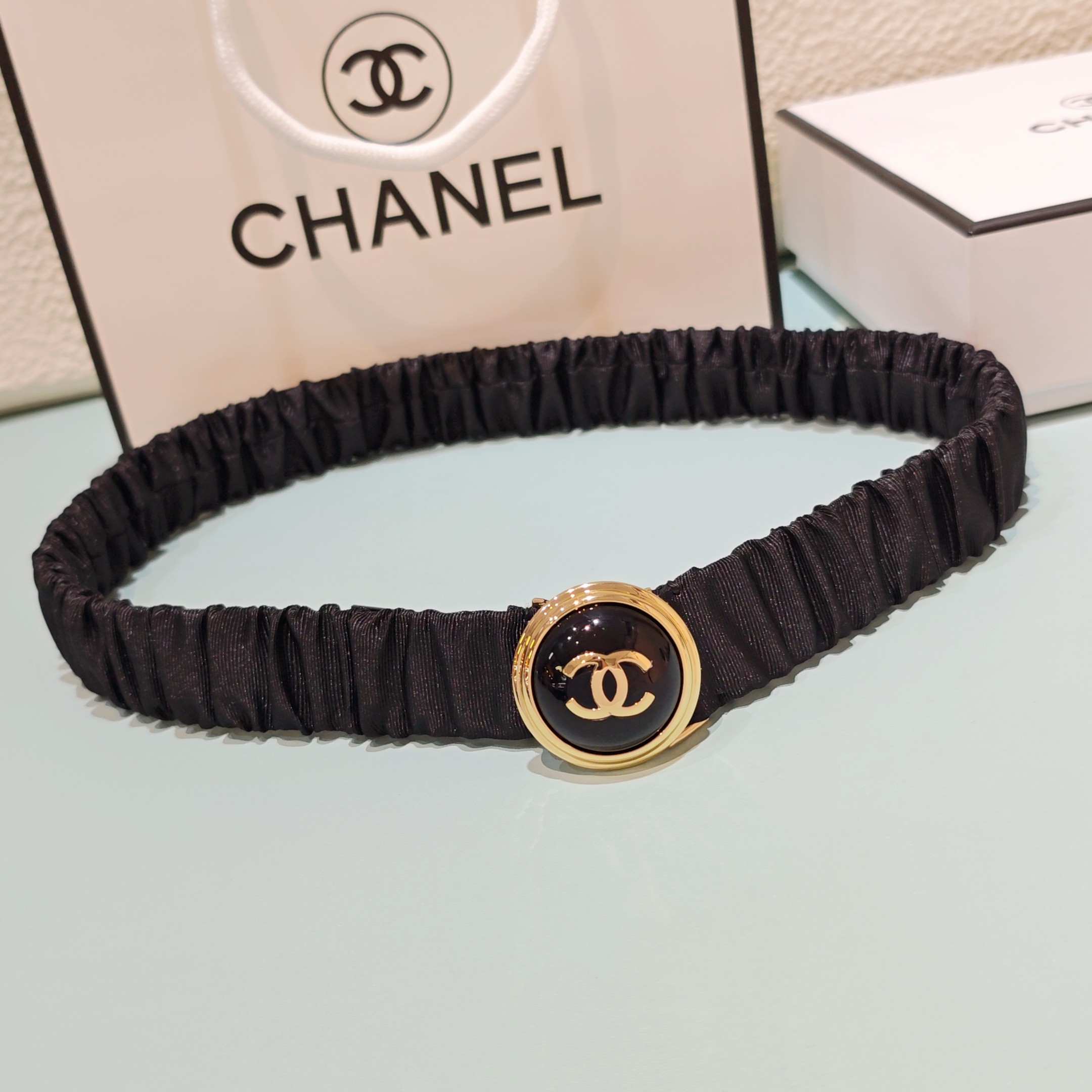 💥💥💥3.0cm香奈儿腰带弹力带，头层羊皮，长度：65.70.75.80.85.90.欧，铜五金珍珠扣 