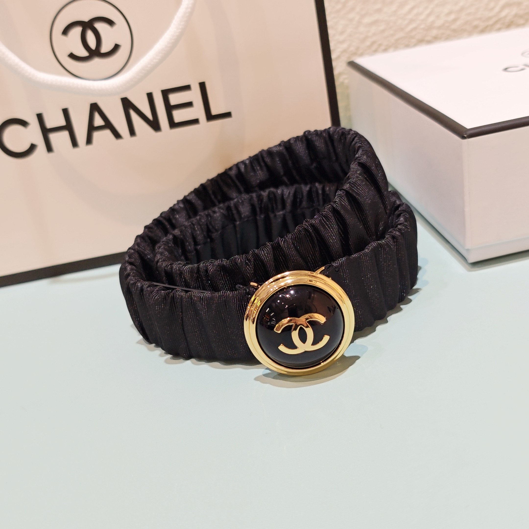 💥💥💥3.0cm香奈儿腰带弹力带，头层羊皮，长度：65.70.75.80.85.90.欧，铜五金珍珠扣 