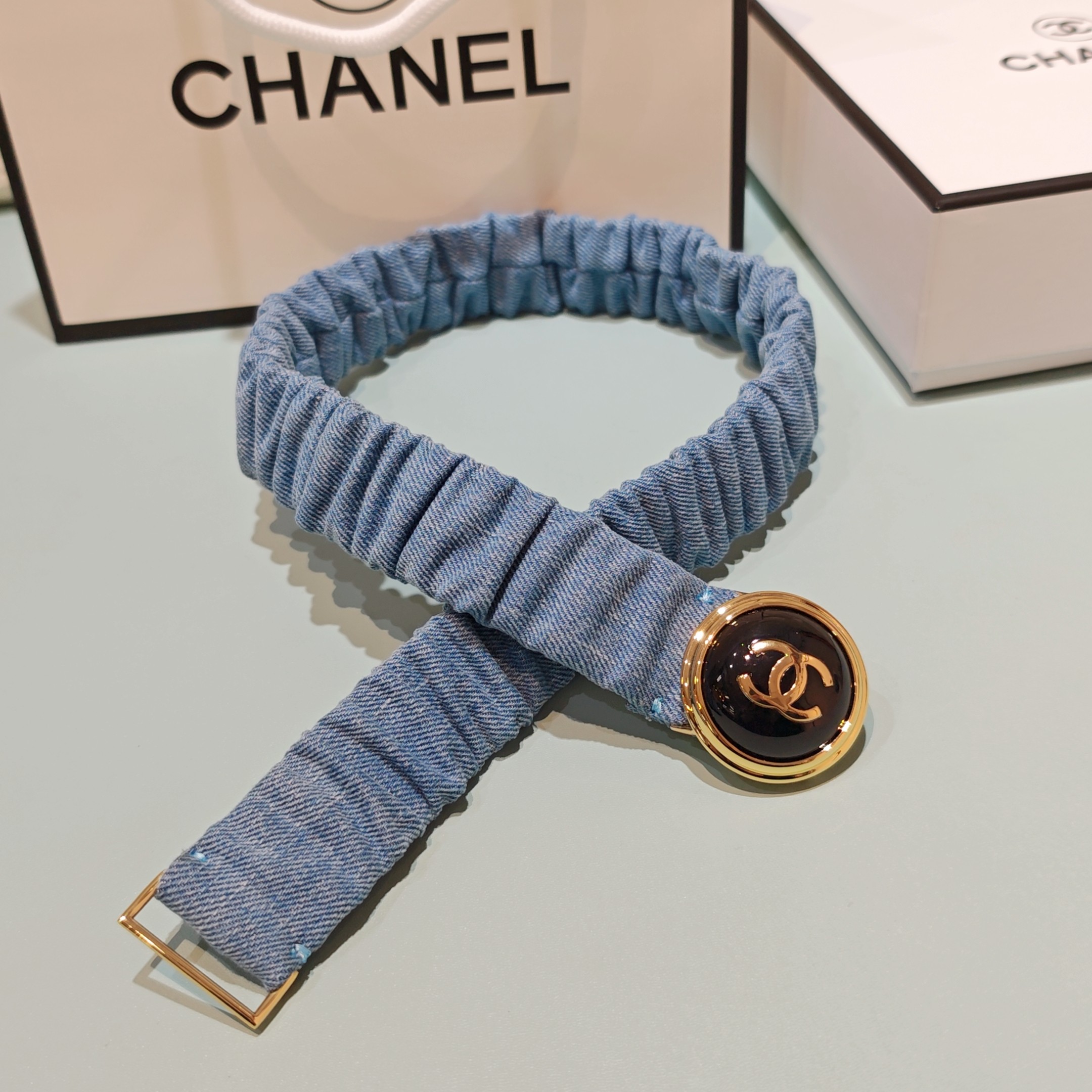 💥💥💥3.0cm香奈儿腰带弹力带，头层羊皮，长度：65.70.75.80.85.90.欧，铜五金珍珠扣 