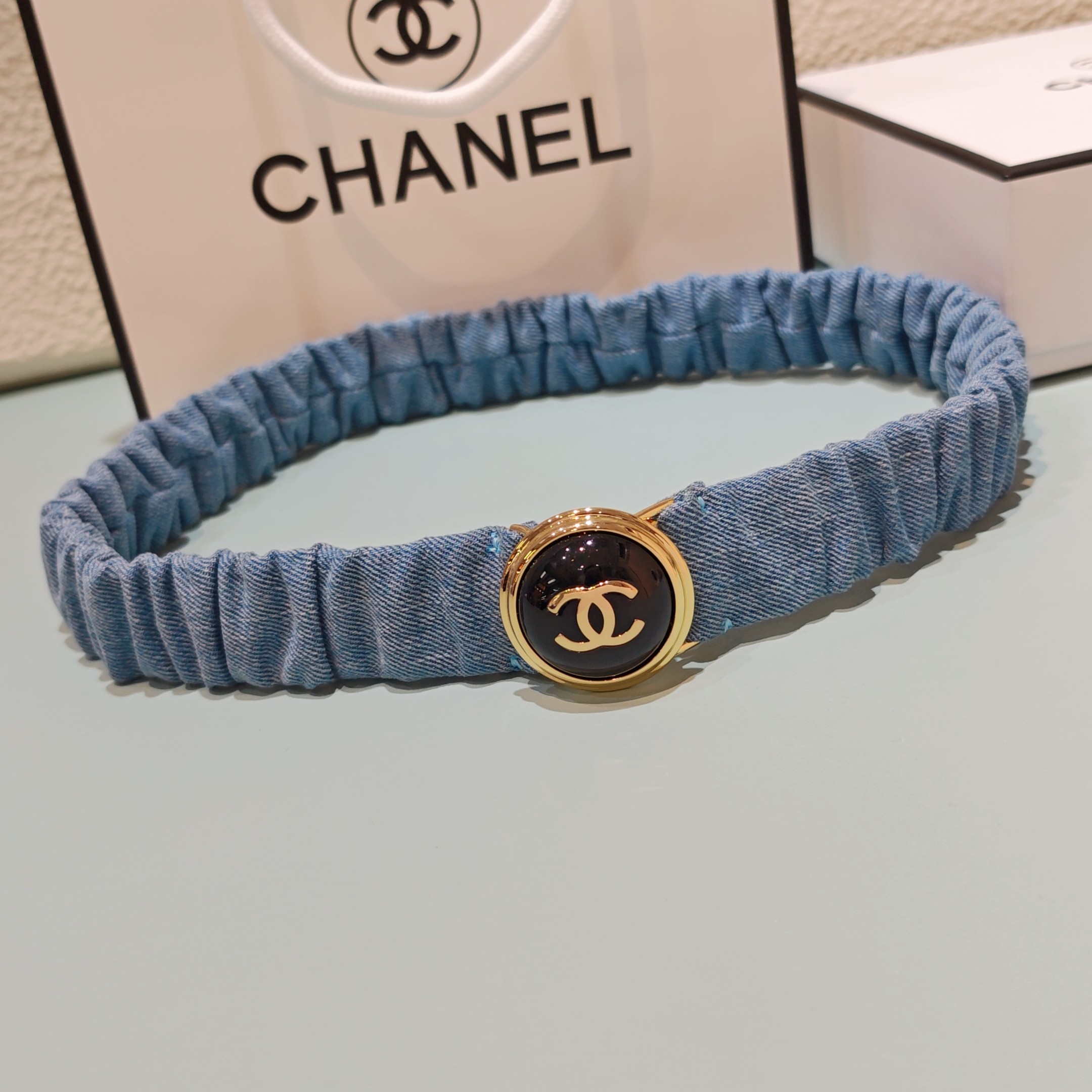 💥💥💥3.0cm香奈儿腰带弹力带，头层羊皮，长度：65.70.75.80.85.90.欧，铜五金珍珠扣 