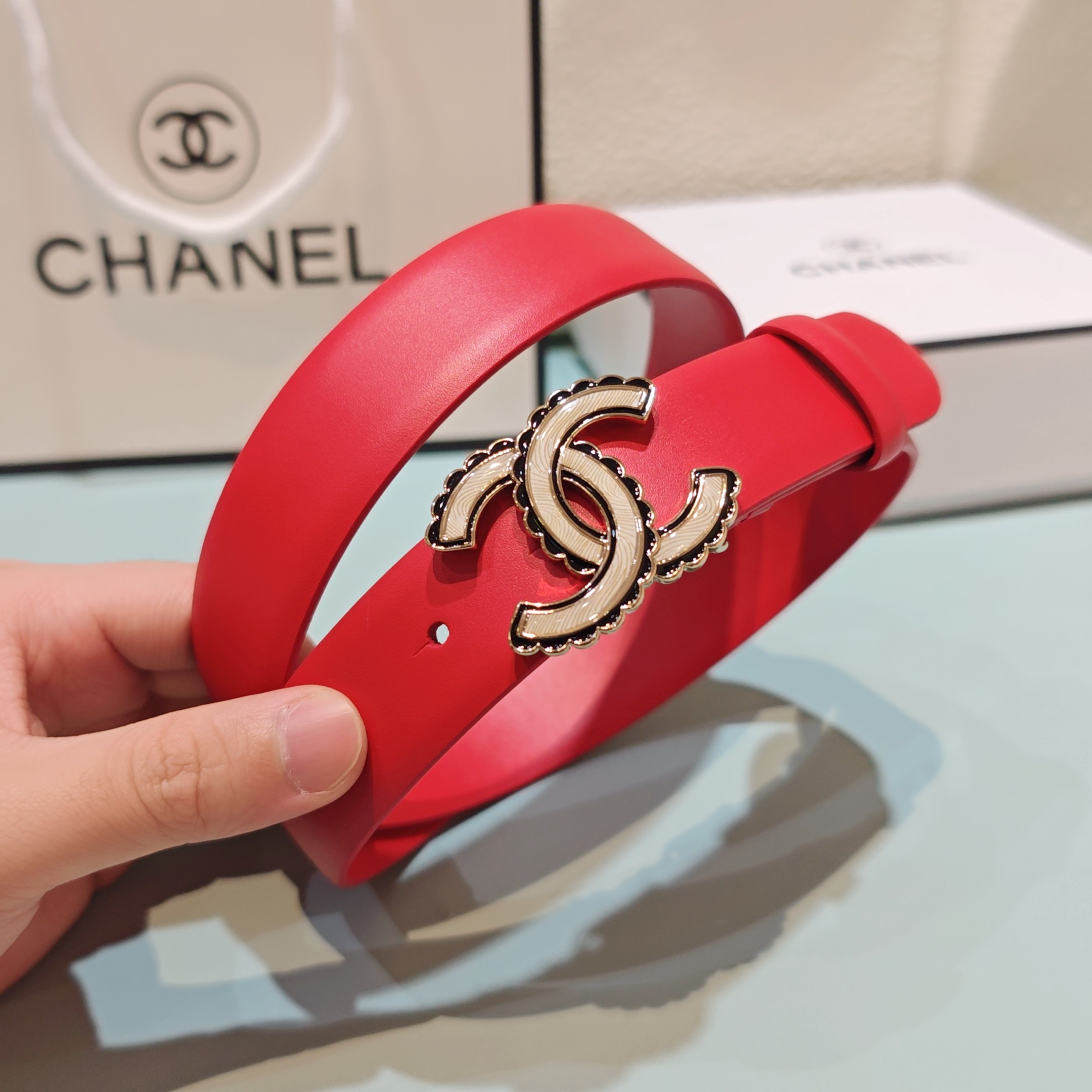 💥💥💥3.0cm香奈儿腰带，头层牛皮，长度：75.80.85.90.95.100.欧，铜五金扣原版开模定