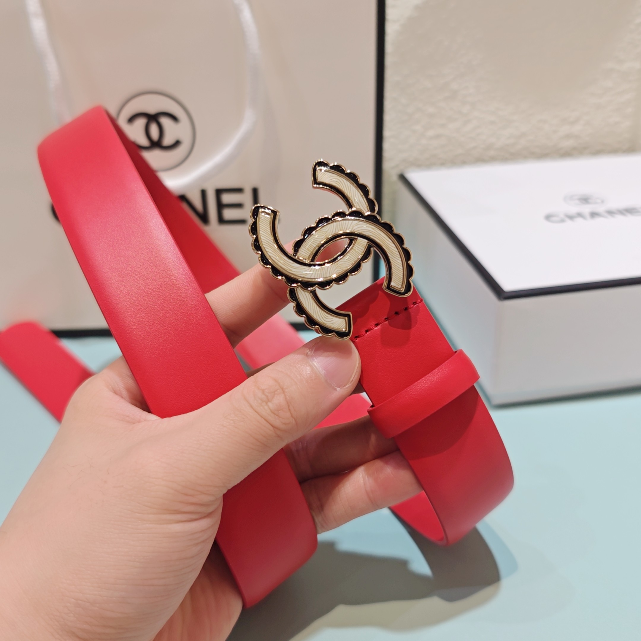 💥💥💥3.0cm香奈儿腰带，头层牛皮，长度：75.80.85.90.95.100.欧，铜五金扣原版开模定