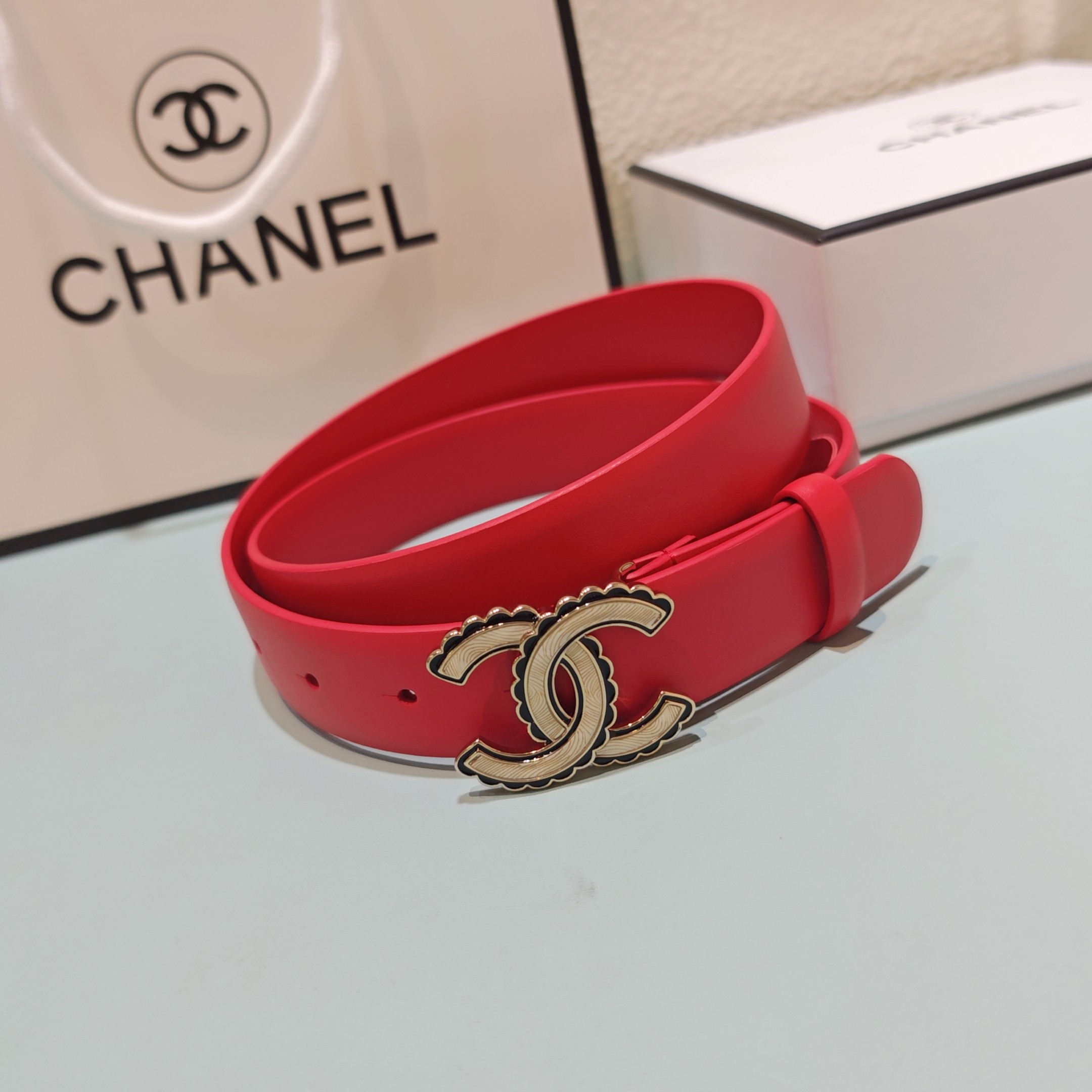 💥💥💥3.0cm香奈儿腰带，头层牛皮，长度：75.80.85.90.95.100.欧，铜五金扣原版开模定