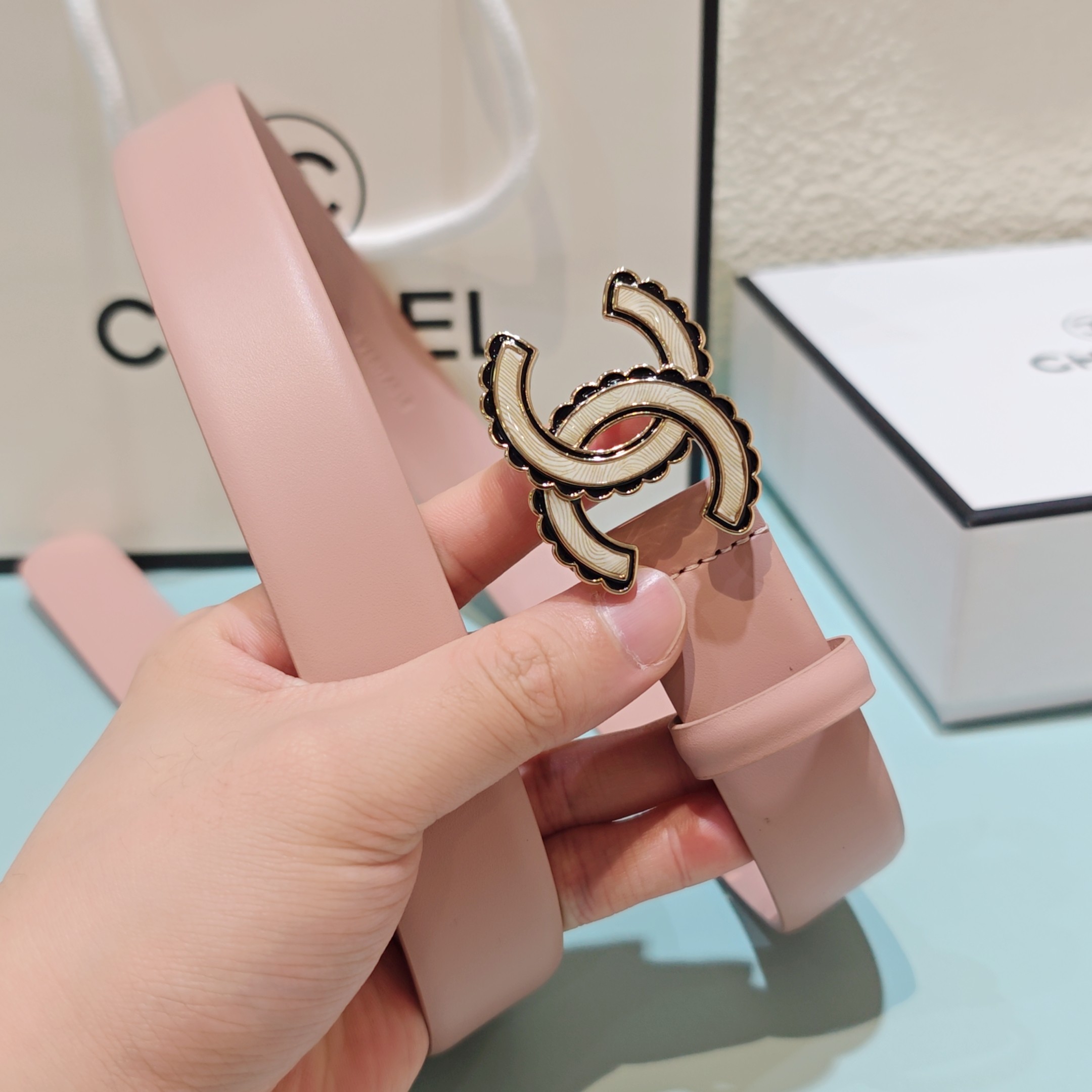 💥💥💥3.0cm香奈儿腰带，头层牛皮，长度：75.80.85.90.95.100.欧，铜五金扣原版开模定