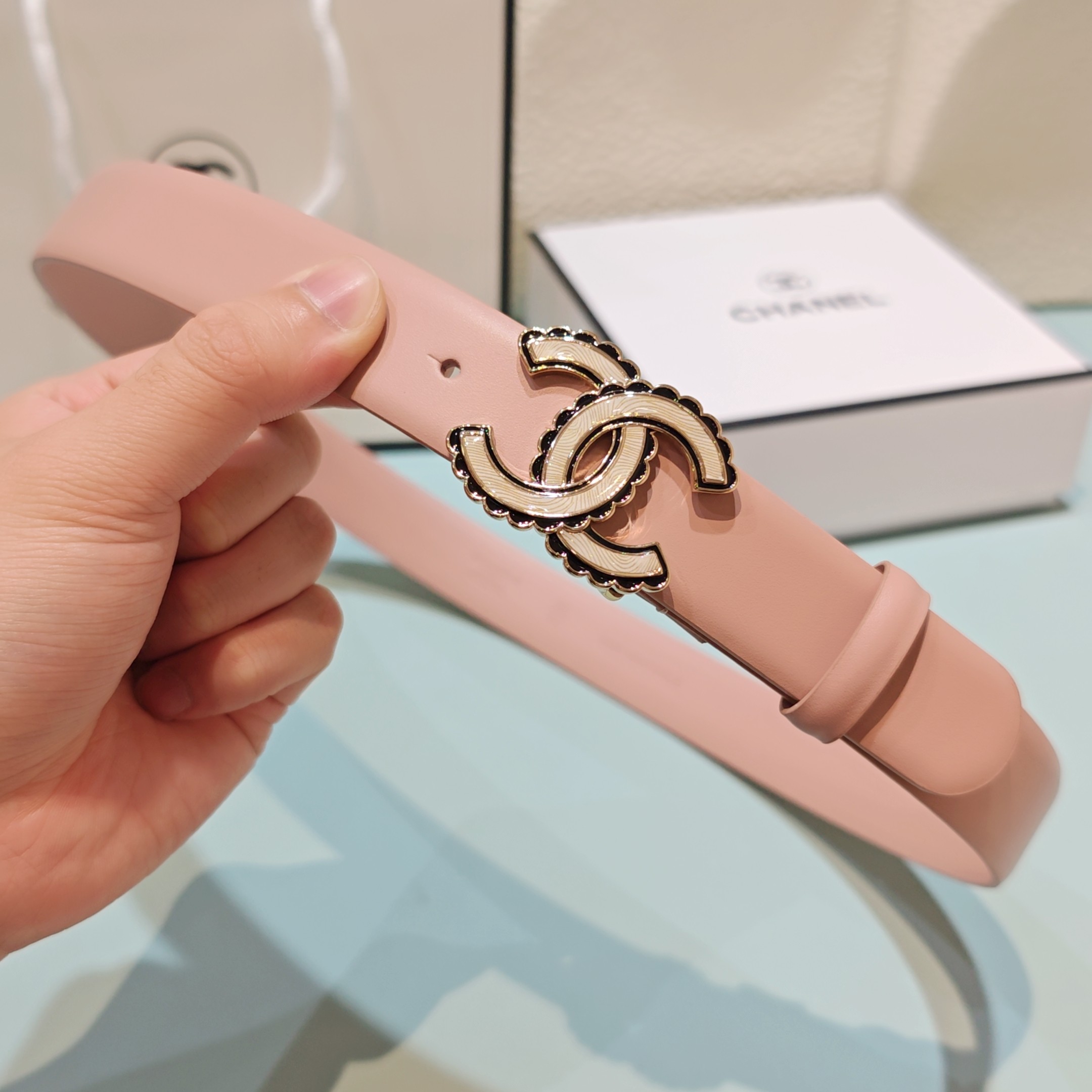 💥💥💥3.0cm香奈儿腰带，头层牛皮，长度：75.80.85.90.95.100.欧，铜五金扣原版开模定