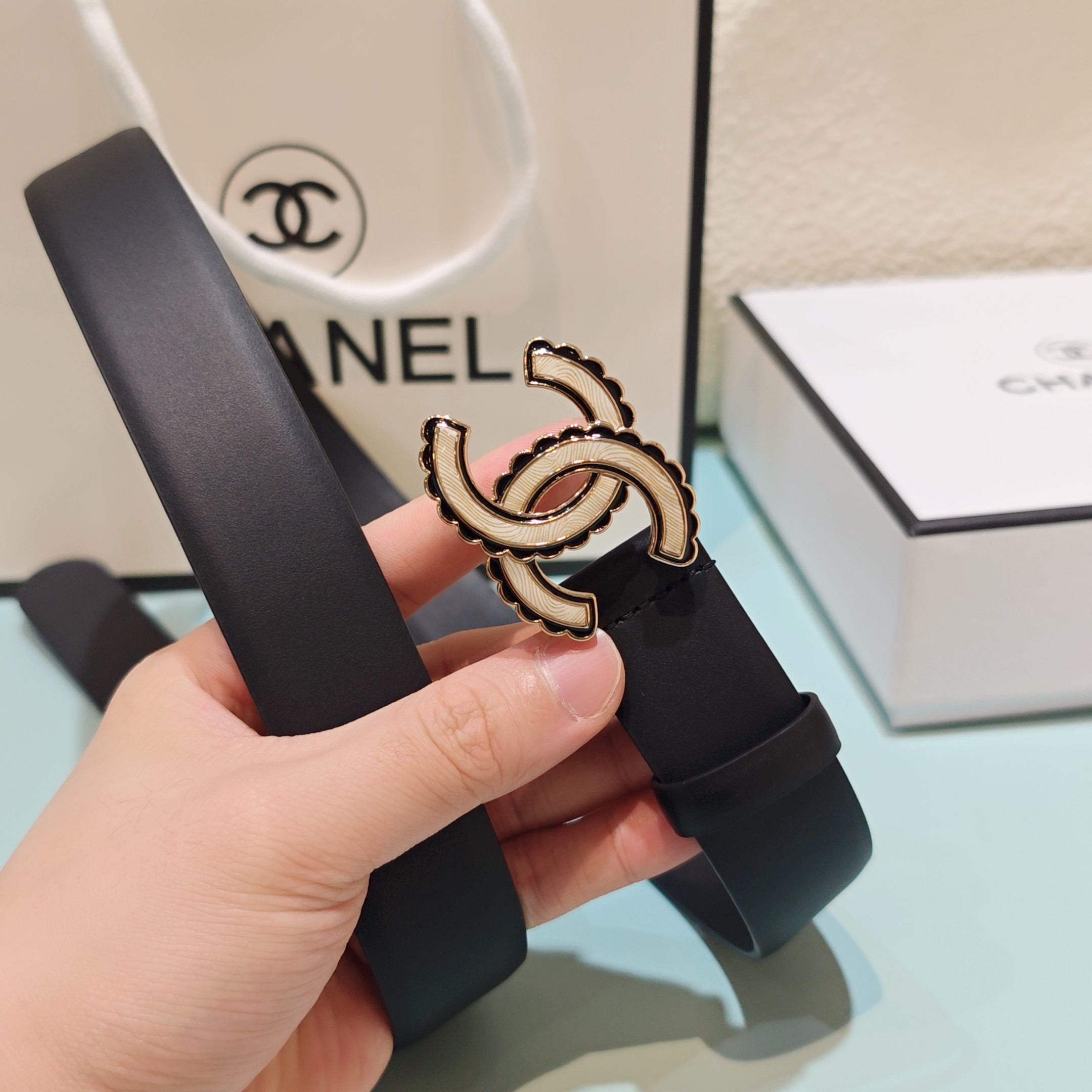 💥💥💥3.0cm香奈儿腰带，头层牛皮，长度：75.80.85.90.95.100.欧，铜五金扣原版开模定