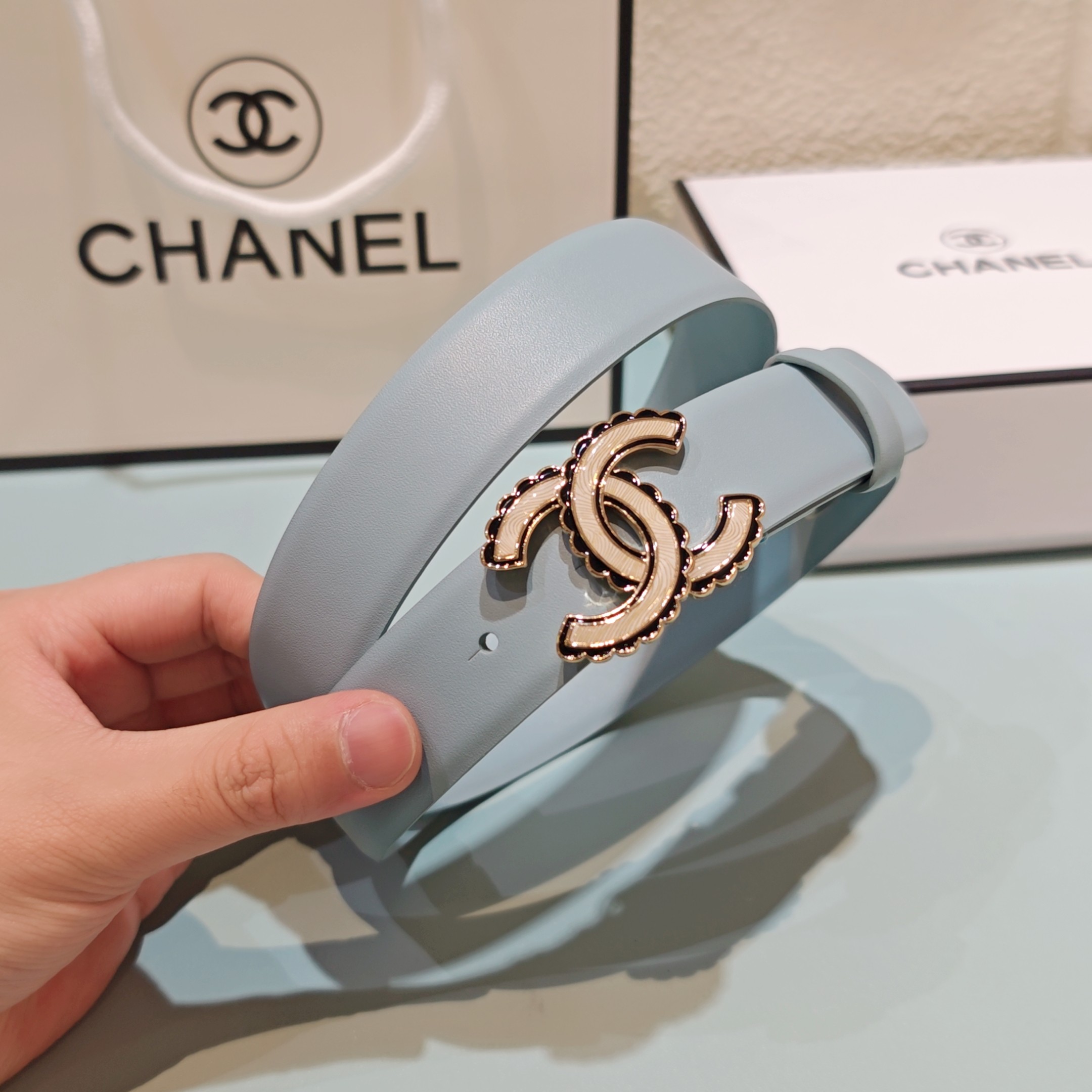 💥💥💥3.0cm香奈儿腰带，头层牛皮，长度：75.80.85.90.95.100.欧，铜五金扣原版开模定