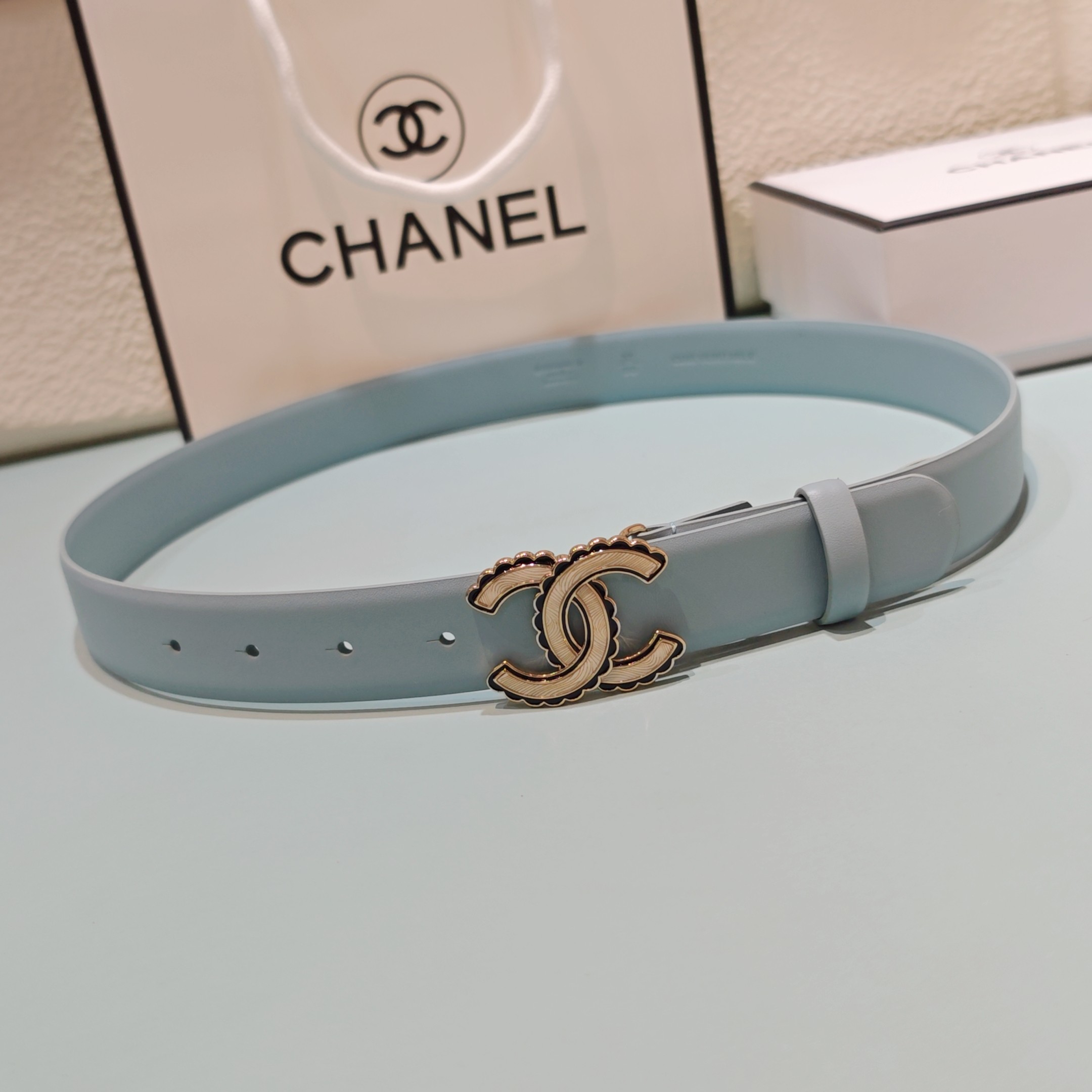 💥💥💥3.0cm香奈儿腰带，头层牛皮，长度：75.80.85.90.95.100.欧，铜五金扣原版开模定