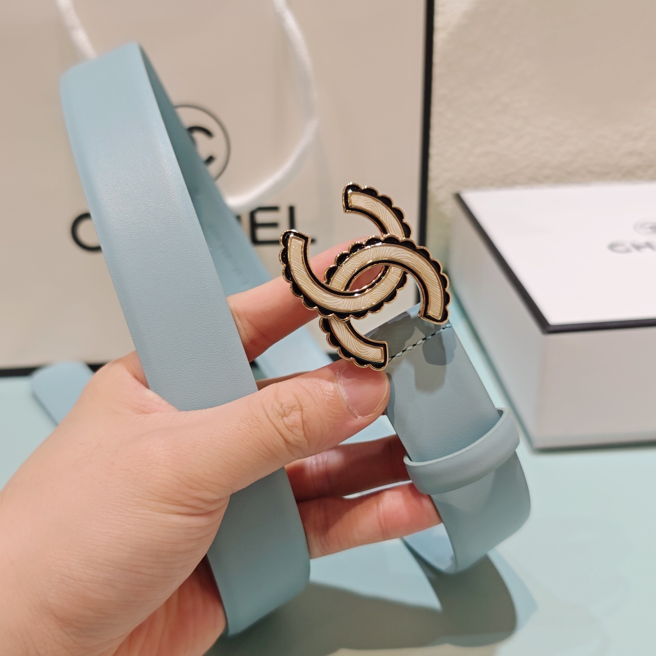 💥💥💥3.0cm香奈儿腰带，头层牛皮，长度：75.80.85.90.95.100.欧，铜五金扣原版开模定