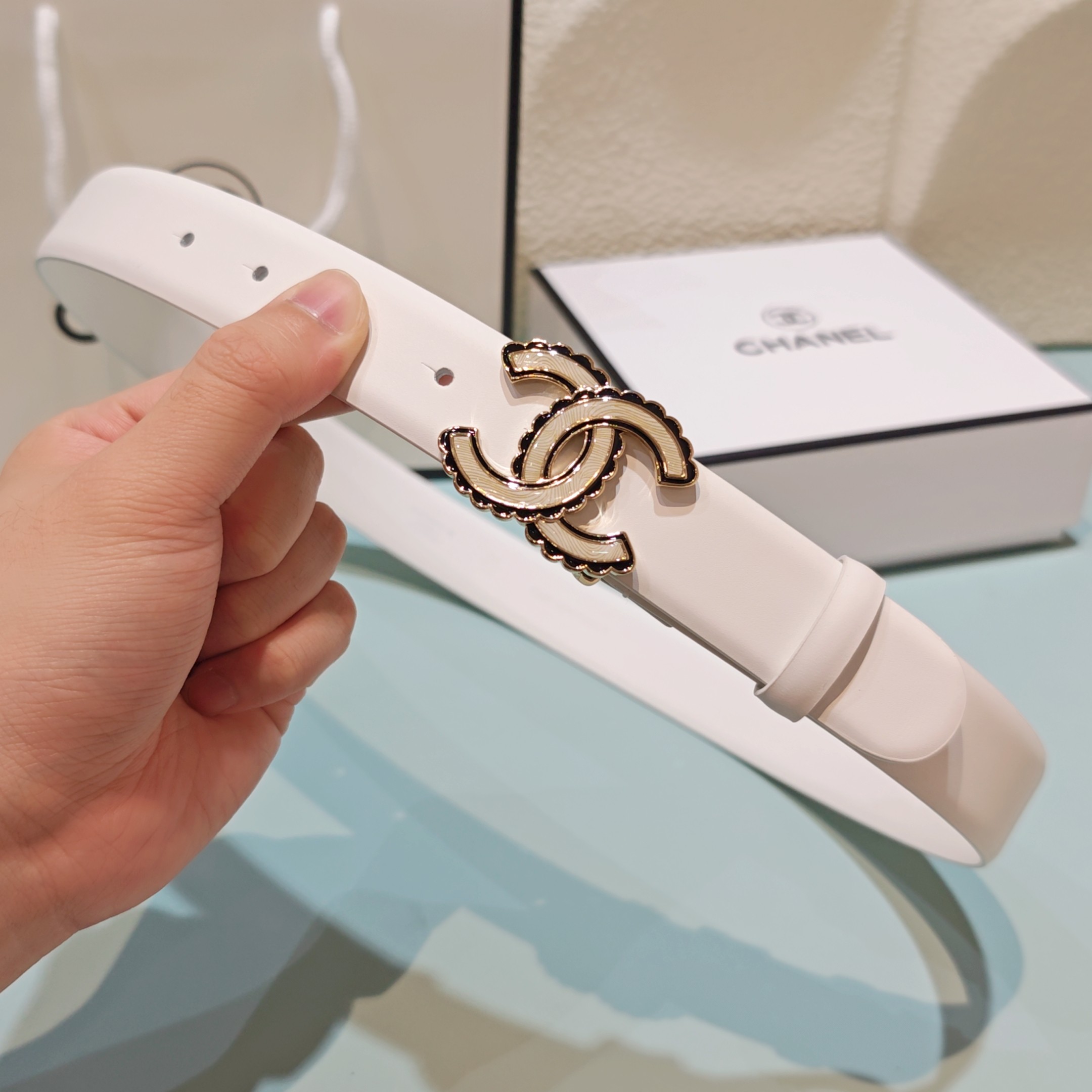 💥💥💥3.0cm香奈儿腰带，头层牛皮，长度：75.80.85.90.95.100.欧，铜五金扣原版开模定