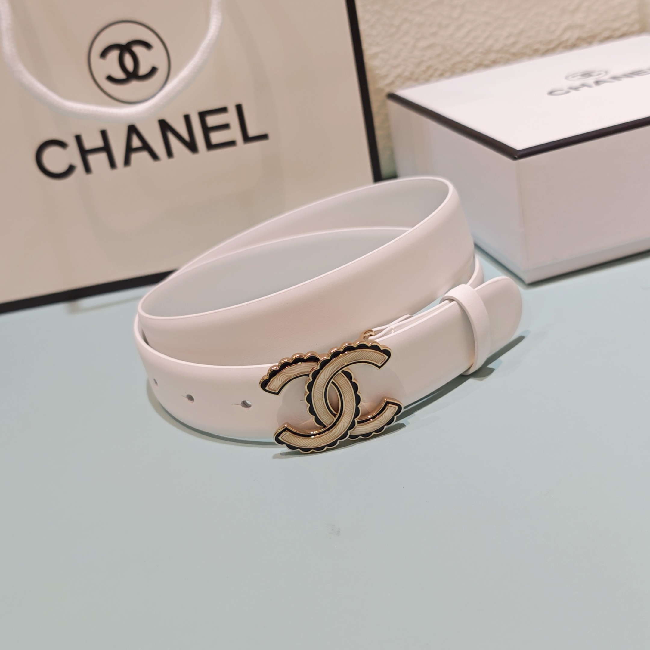 💥💥💥3.0cm香奈儿腰带，头层牛皮，长度：75.80.85.90.95.100.欧，铜五金扣原版开模定