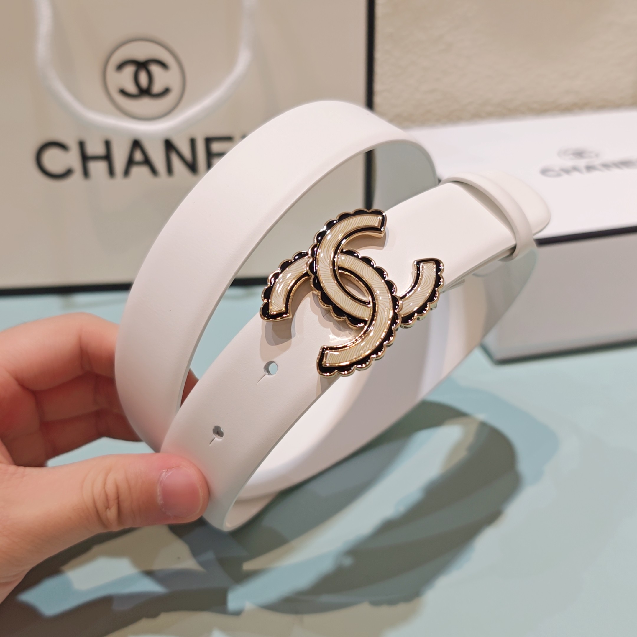 💥💥💥3.0cm香奈儿腰带，头层牛皮，长度：75.80.85.90.95.100.欧，铜五金扣原版开模定