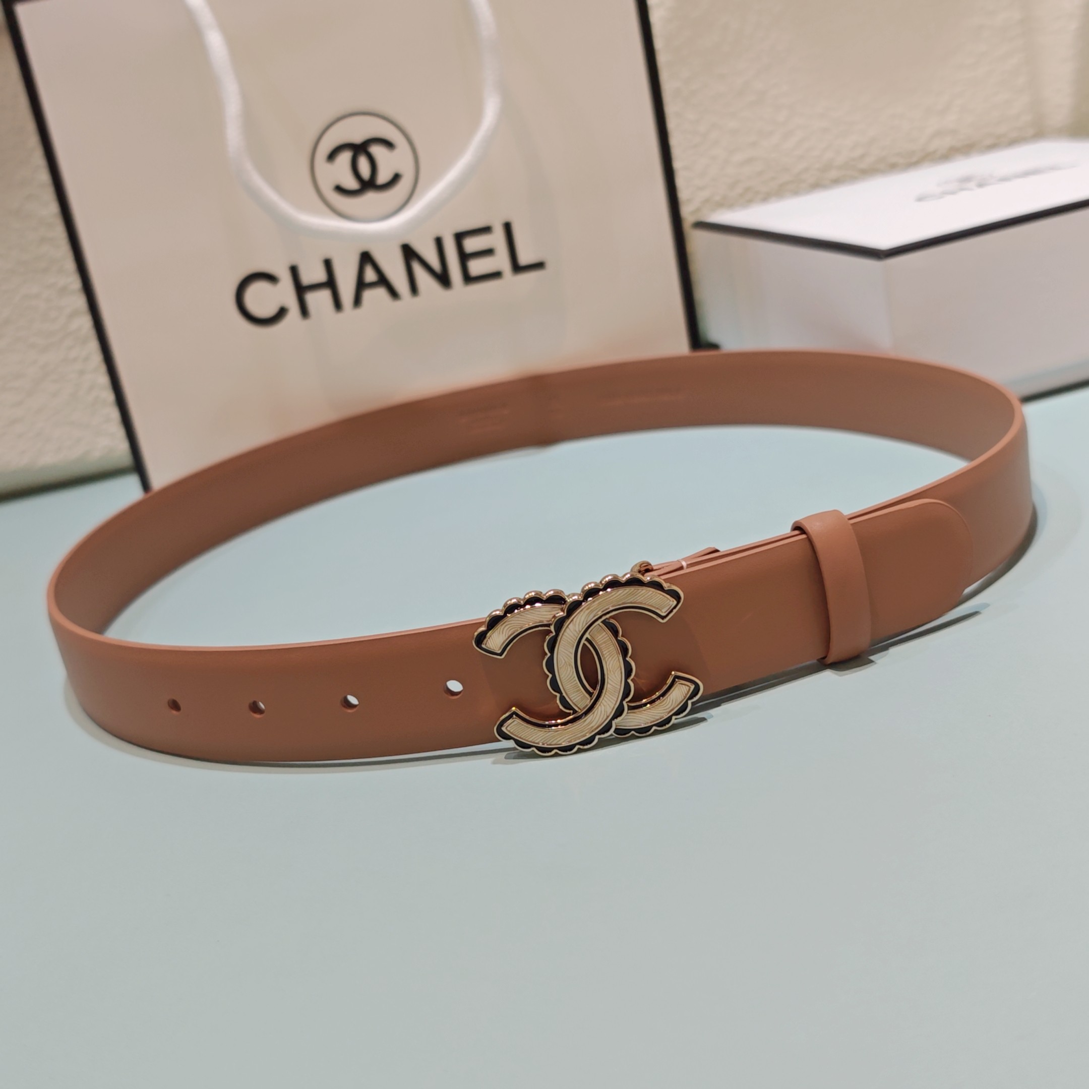 💥💥💥3.0cm香奈儿腰带，头层牛皮，长度：75.80.85.90.95.100.欧，铜五金扣原版开模定