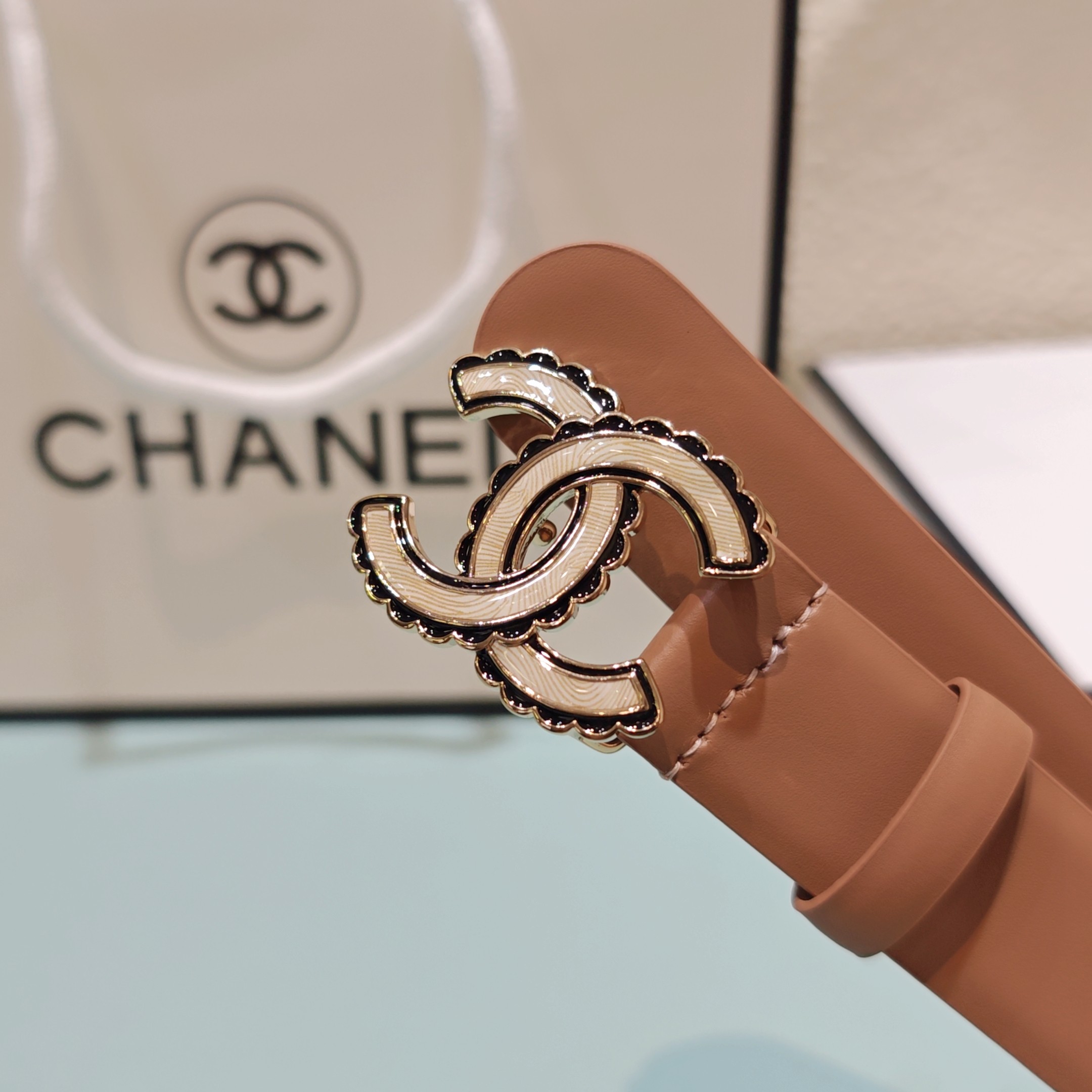 💥💥💥3.0cm香奈儿腰带，头层牛皮，长度：75.80.85.90.95.100.欧，铜五金扣原版开模定