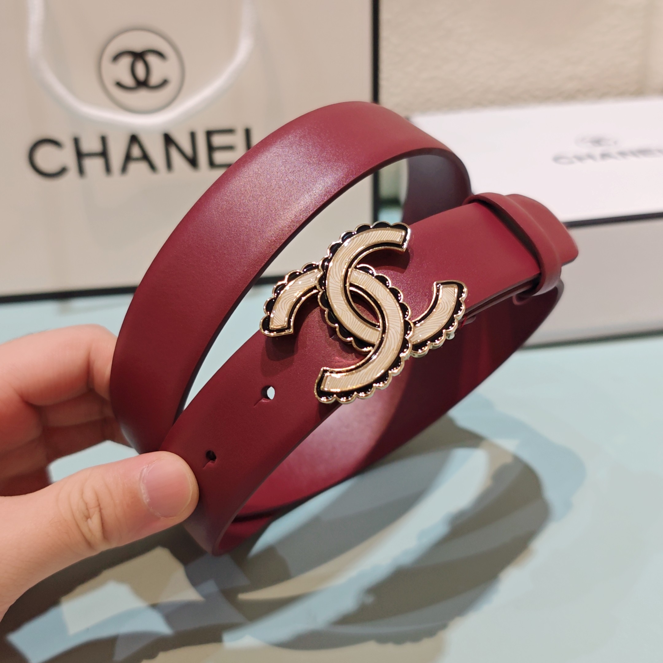 💥💥💥3.0cm香奈儿腰带，头层牛皮，长度：75.80.85.90.95.100.欧，铜五金扣原版开模定