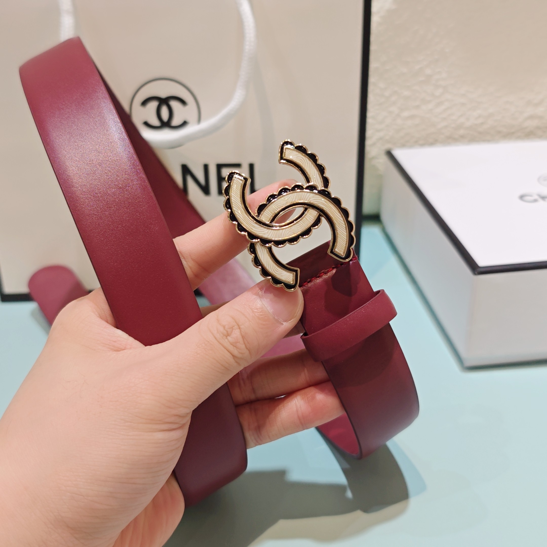 💥💥💥3.0cm香奈儿腰带，头层牛皮，长度：75.80.85.90.95.100.欧，铜五金扣原版开模定